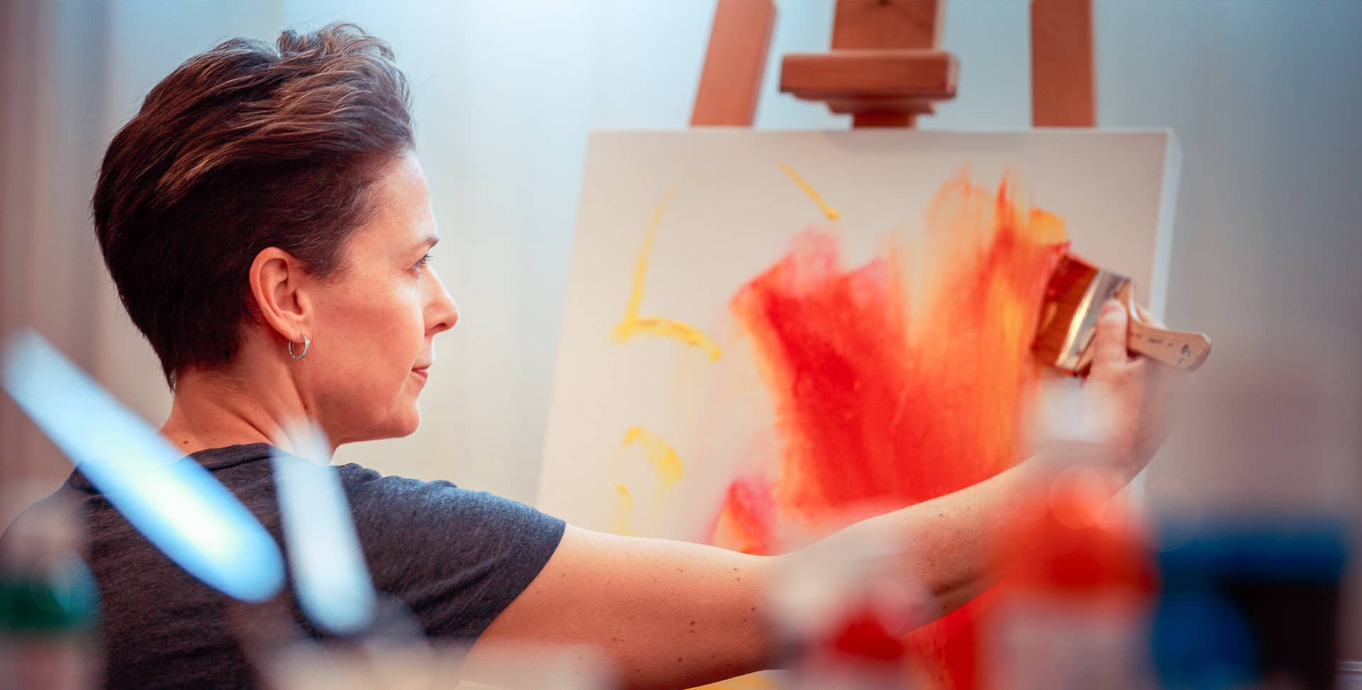 sophie en action peint