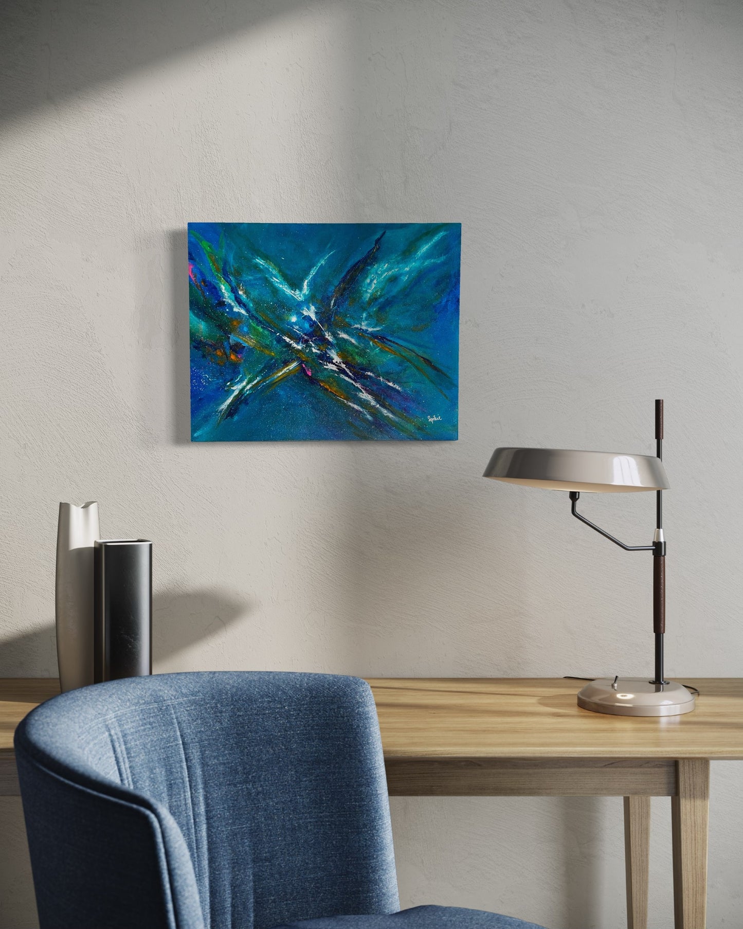 toile allégresse dans un coin lecture