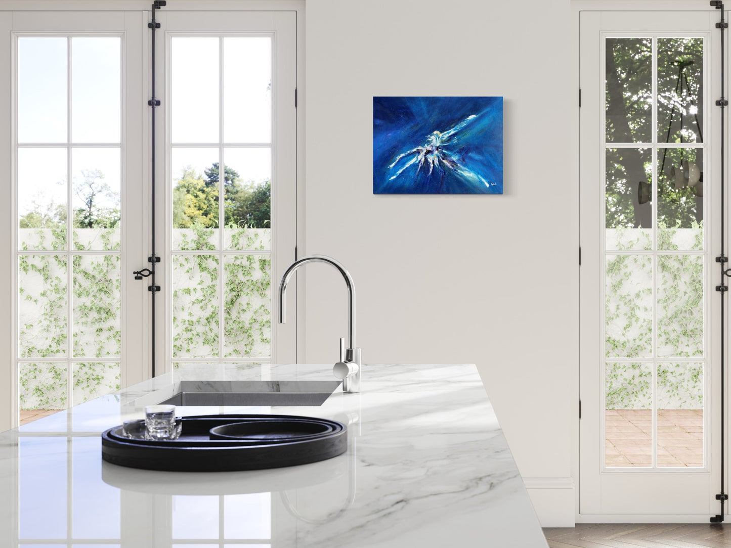 toile anémone dans une cuisine