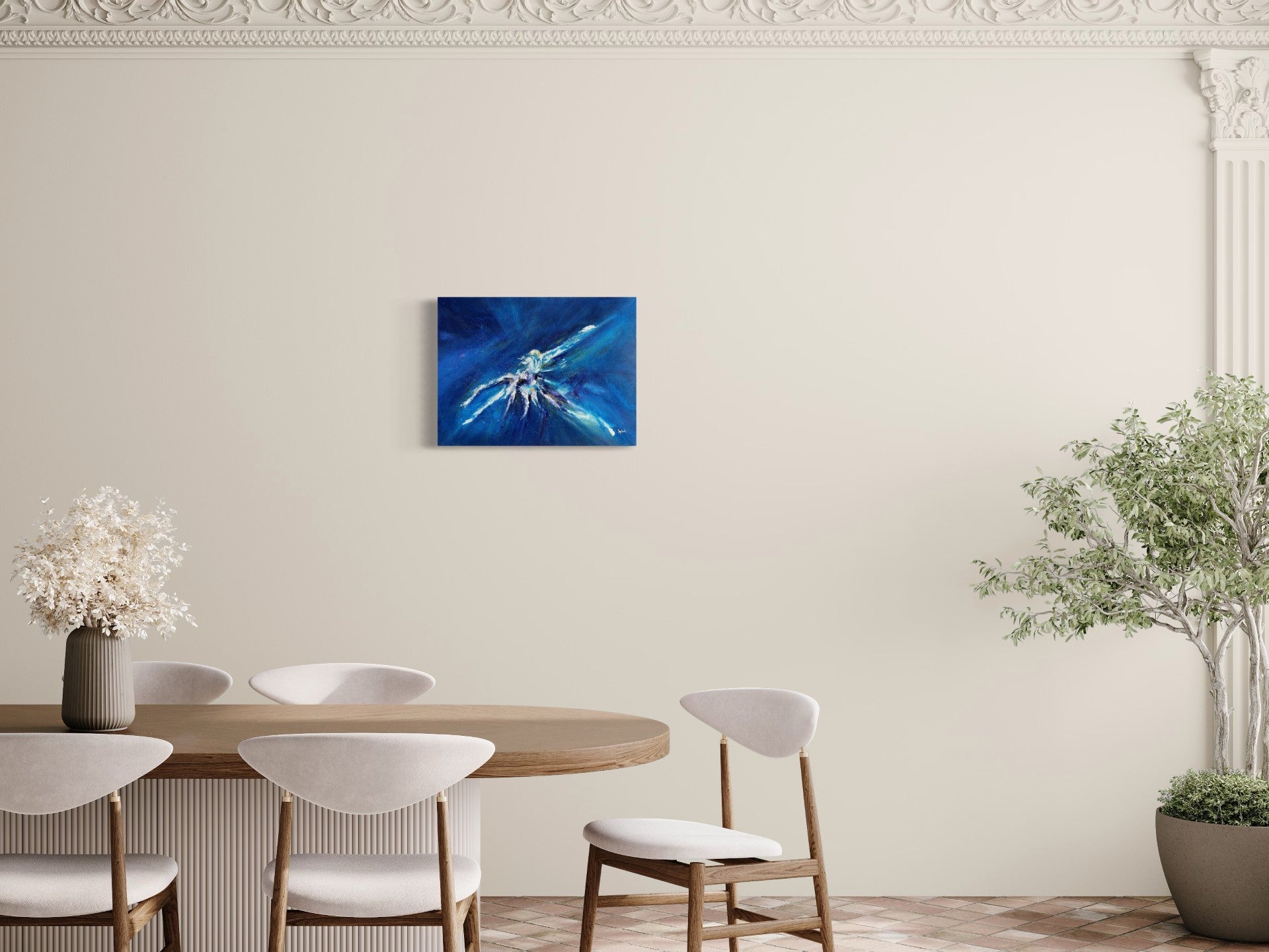 toile anémone dans une salle à manger