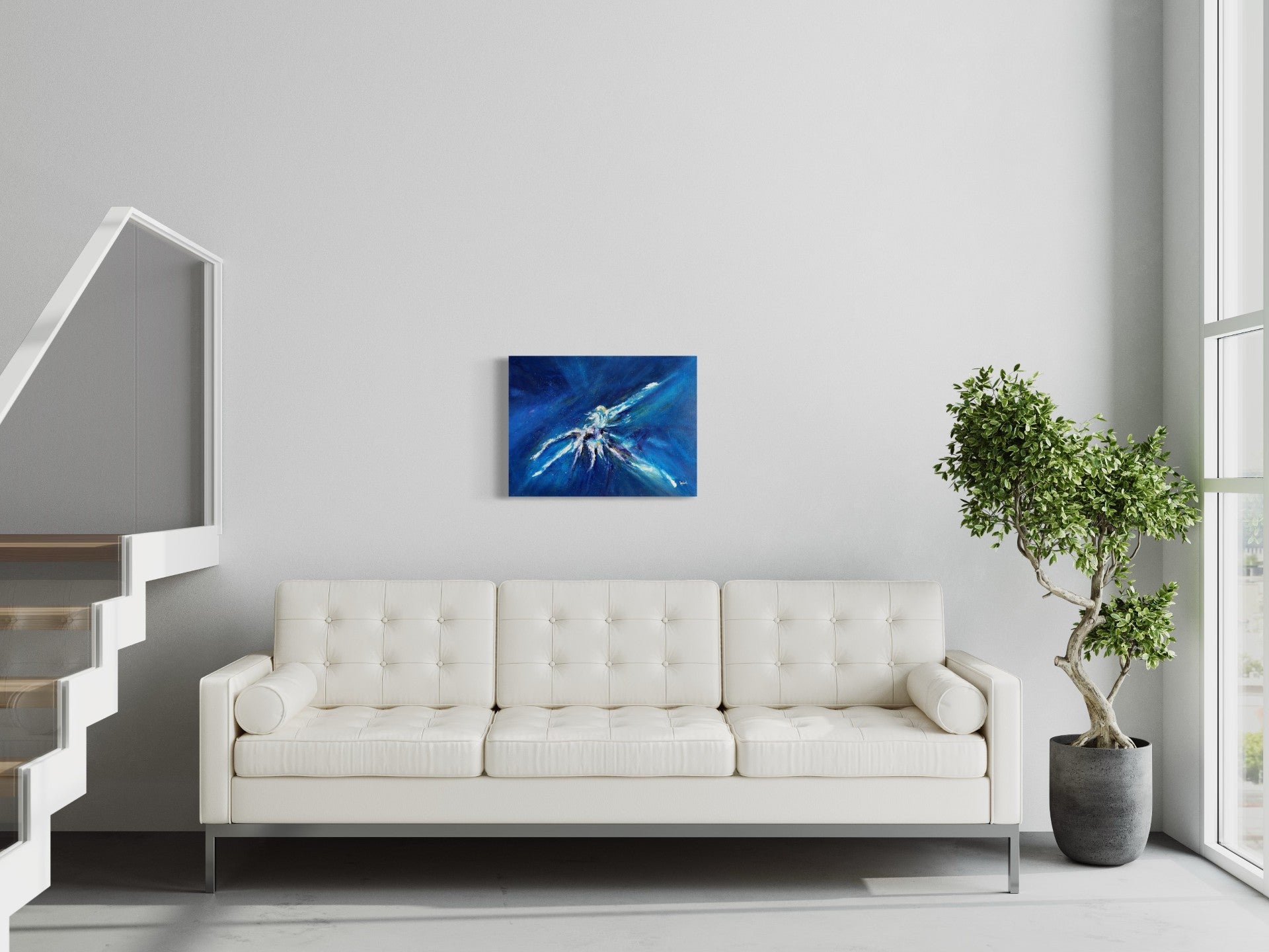 toile anémone dans un salon