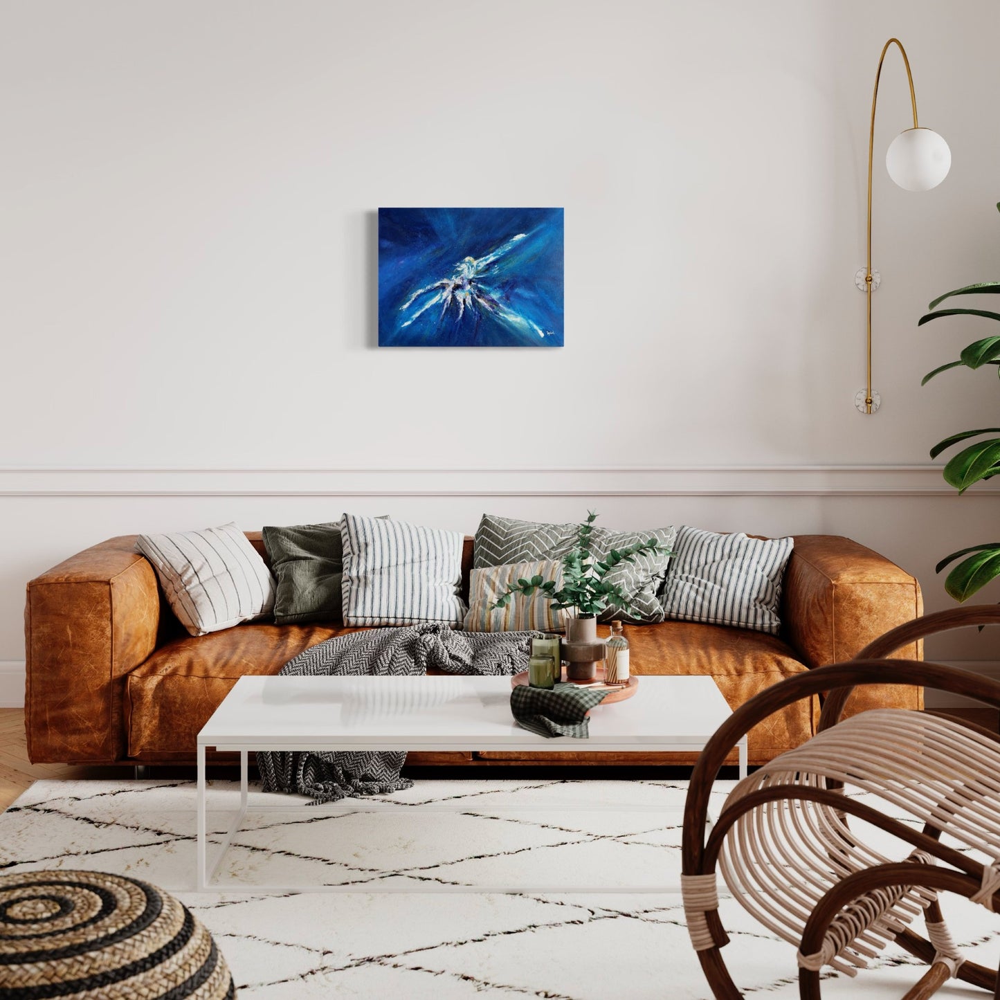 toile anémone dans un salon