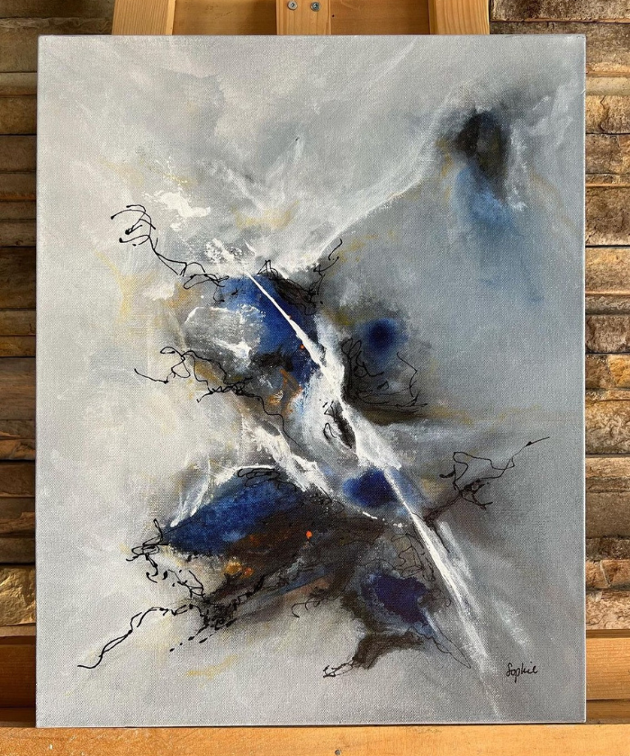 toile dans la tourmente sur un chevalet