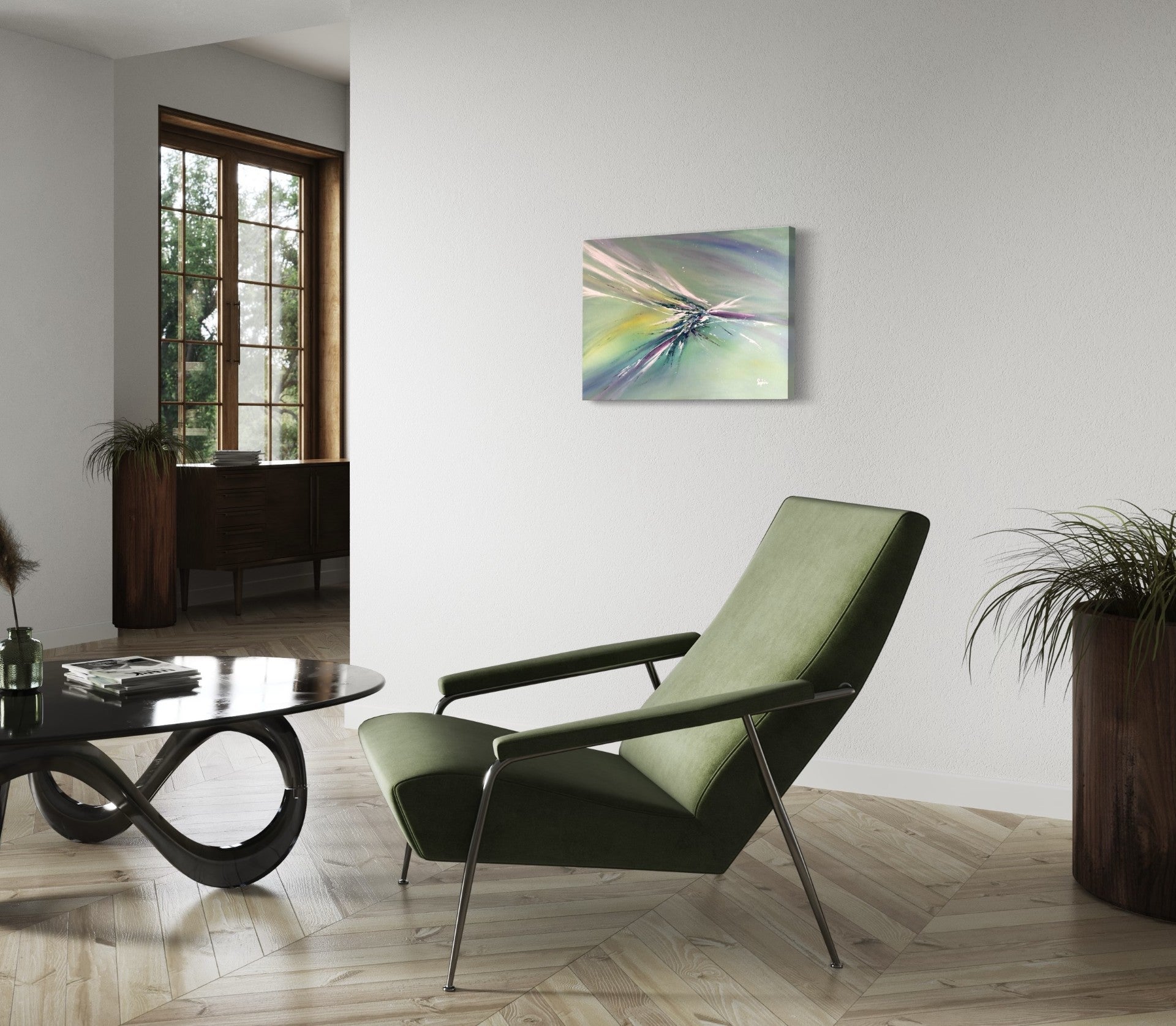 toile douceur printanière dans un coin détente