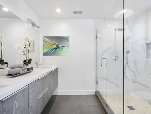 toile douceur printanière salle de bain