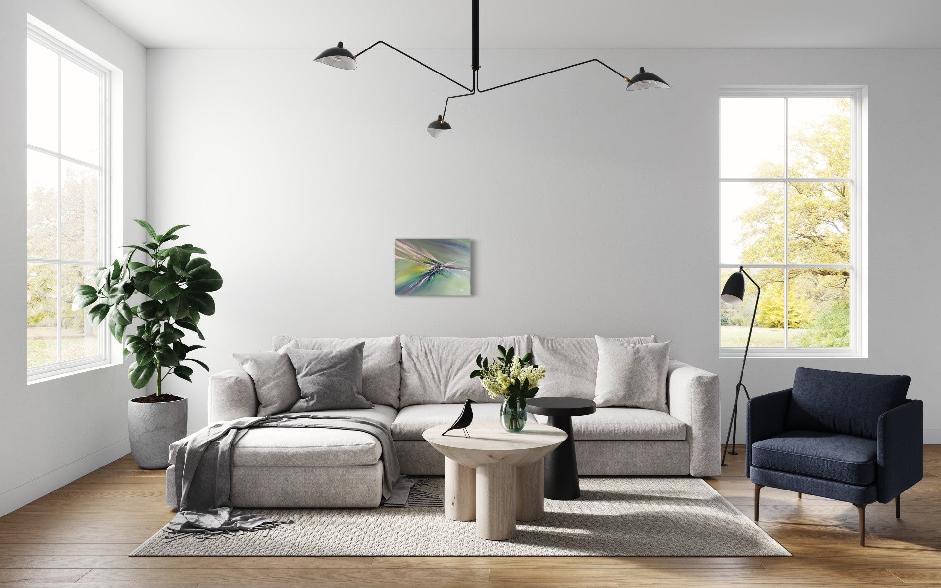 toile douceur printanière dans un salon