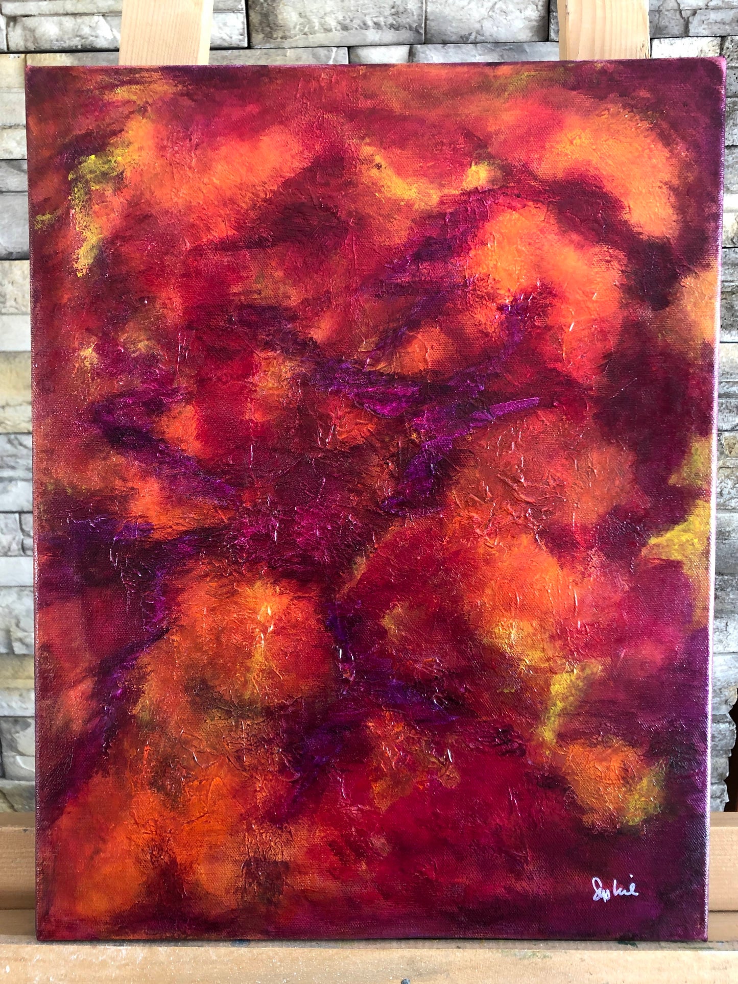 toile doux velours sur un chevalet