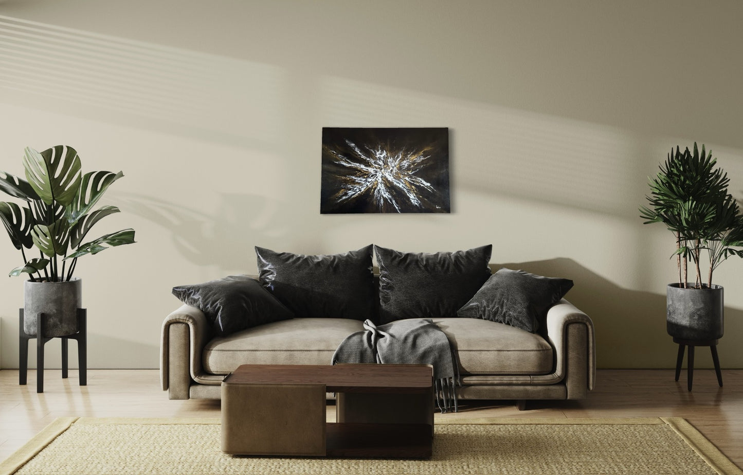 toile éclat de brillance dans un salon