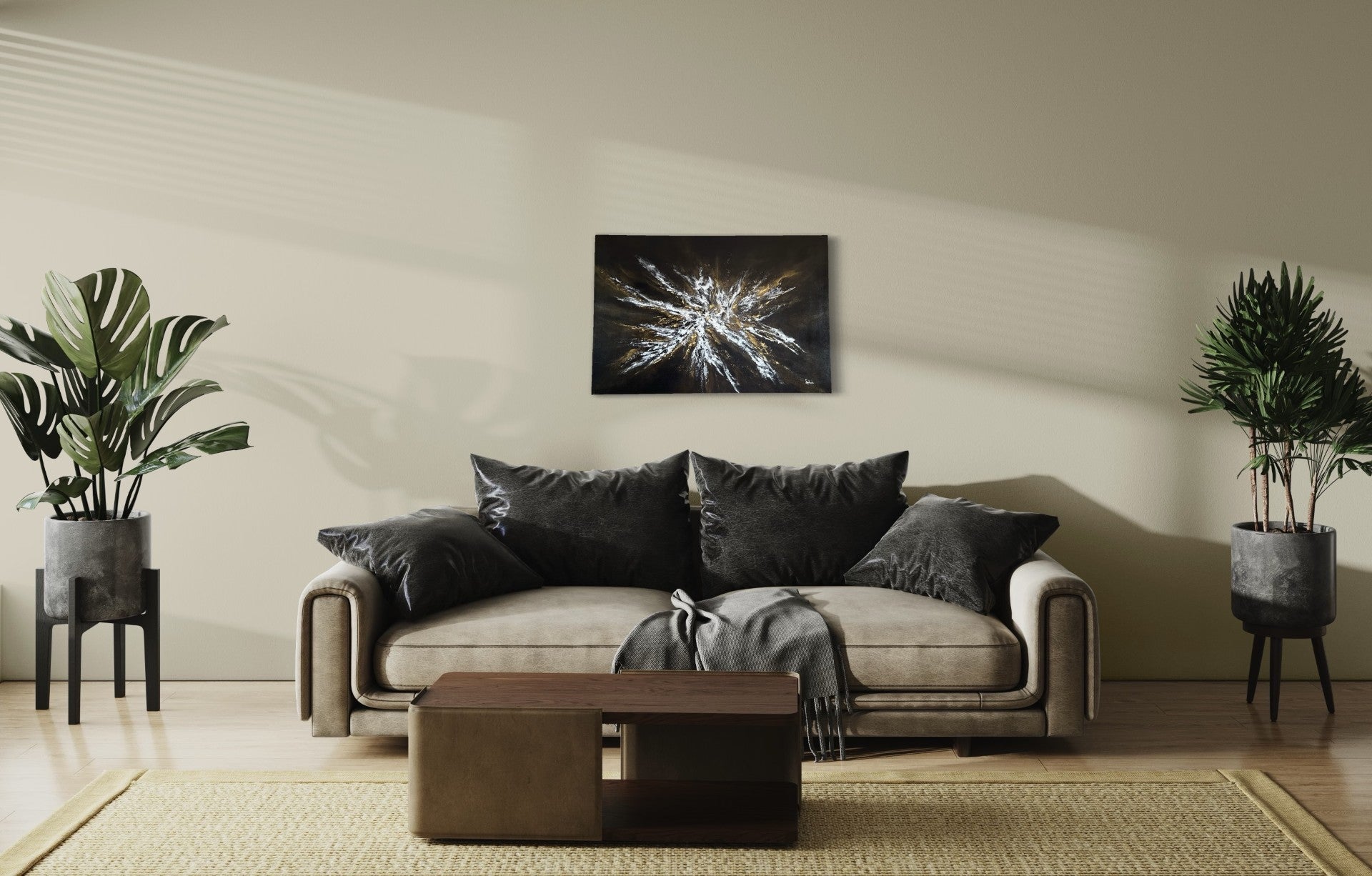 toile éclat de brillance dans un salon