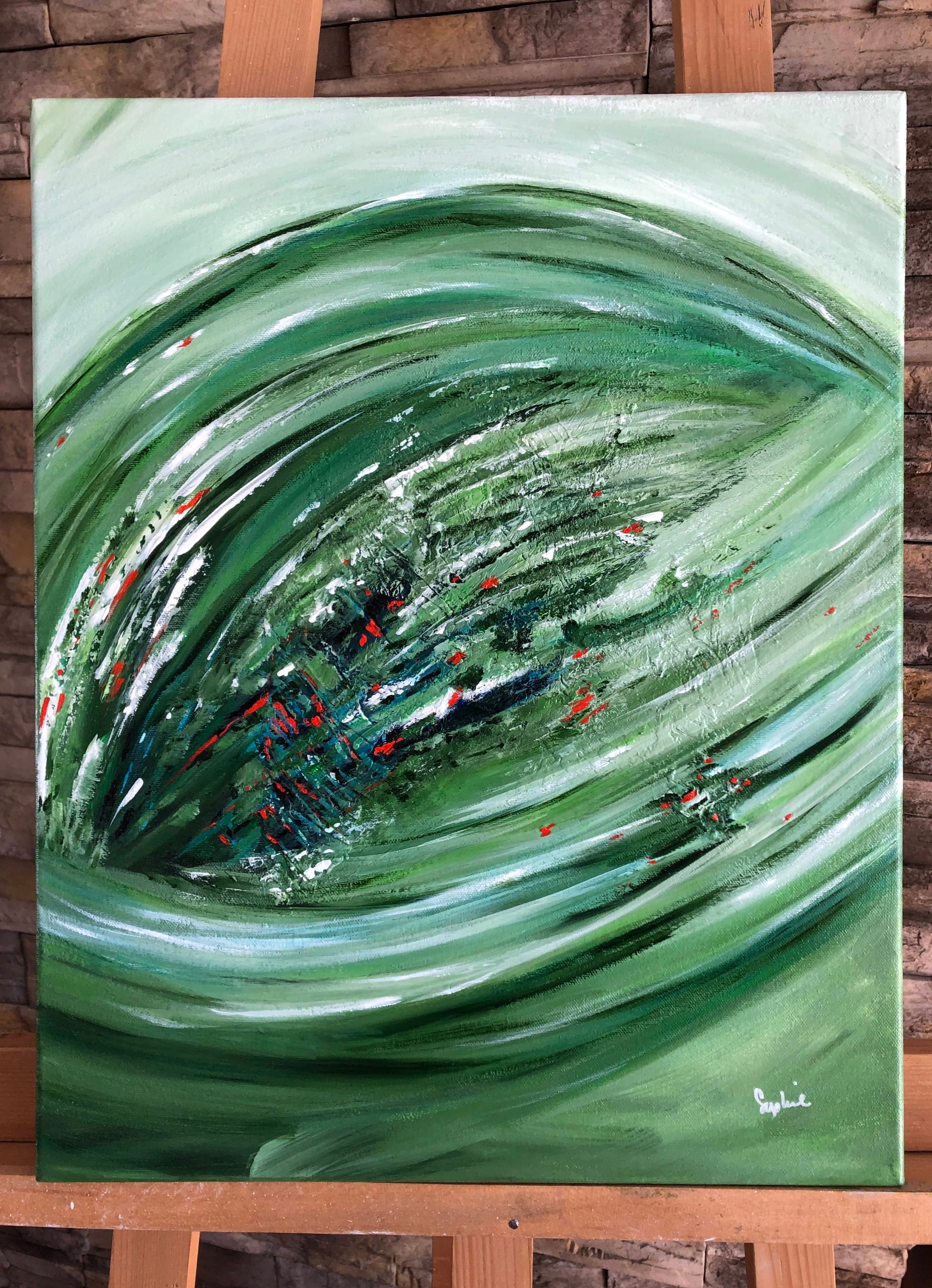 toile élan dynamique sur un chevalet