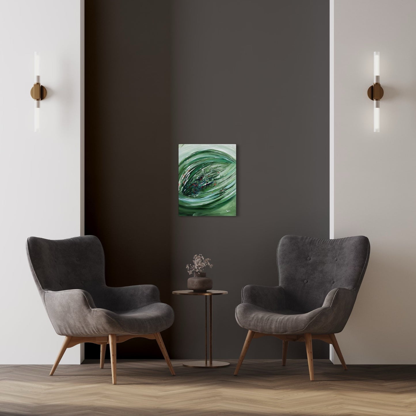 toile élan dynamique dans un coin lecture