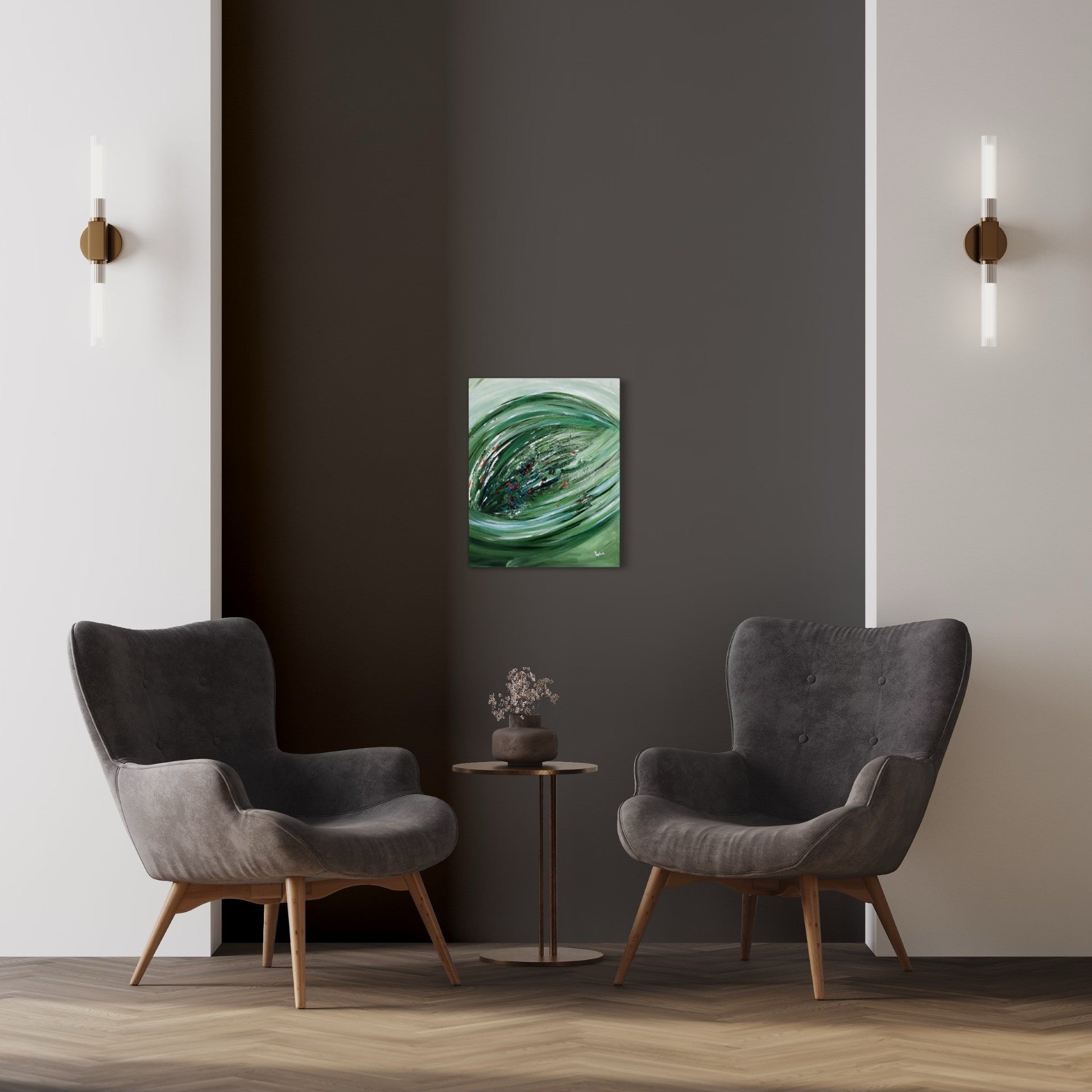 toile élan dynamique dans un coin lecture