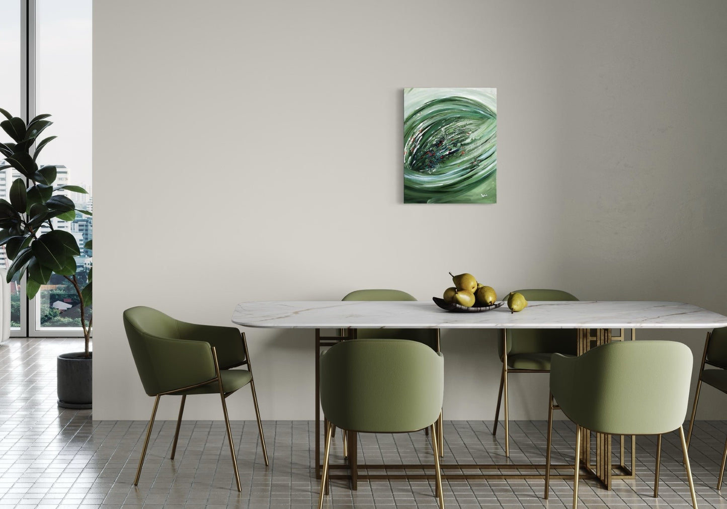 toile élan dynamique dans une salle à manger