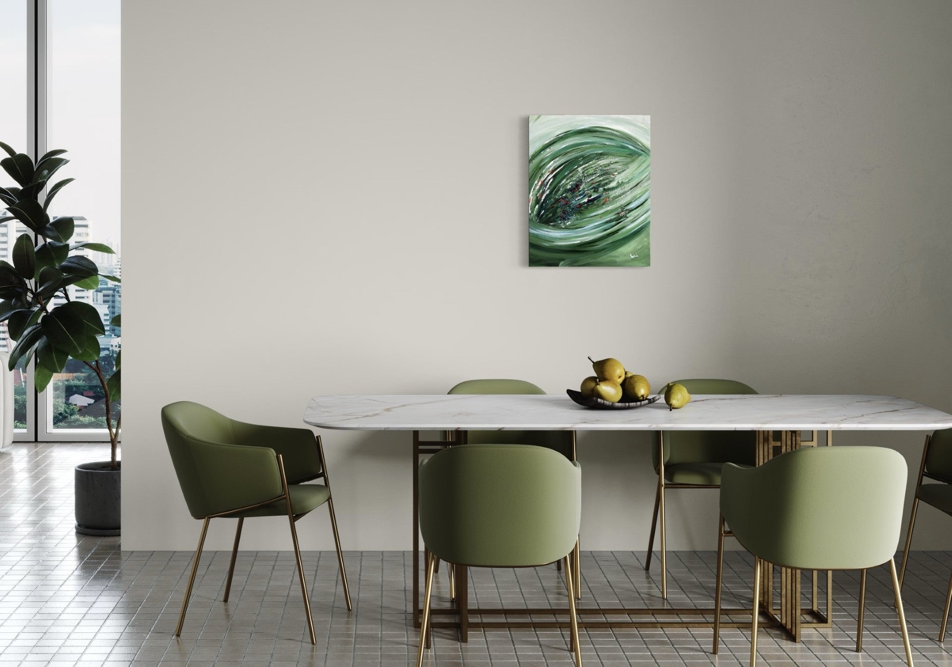 toile élan dynamique dans une salle à manger