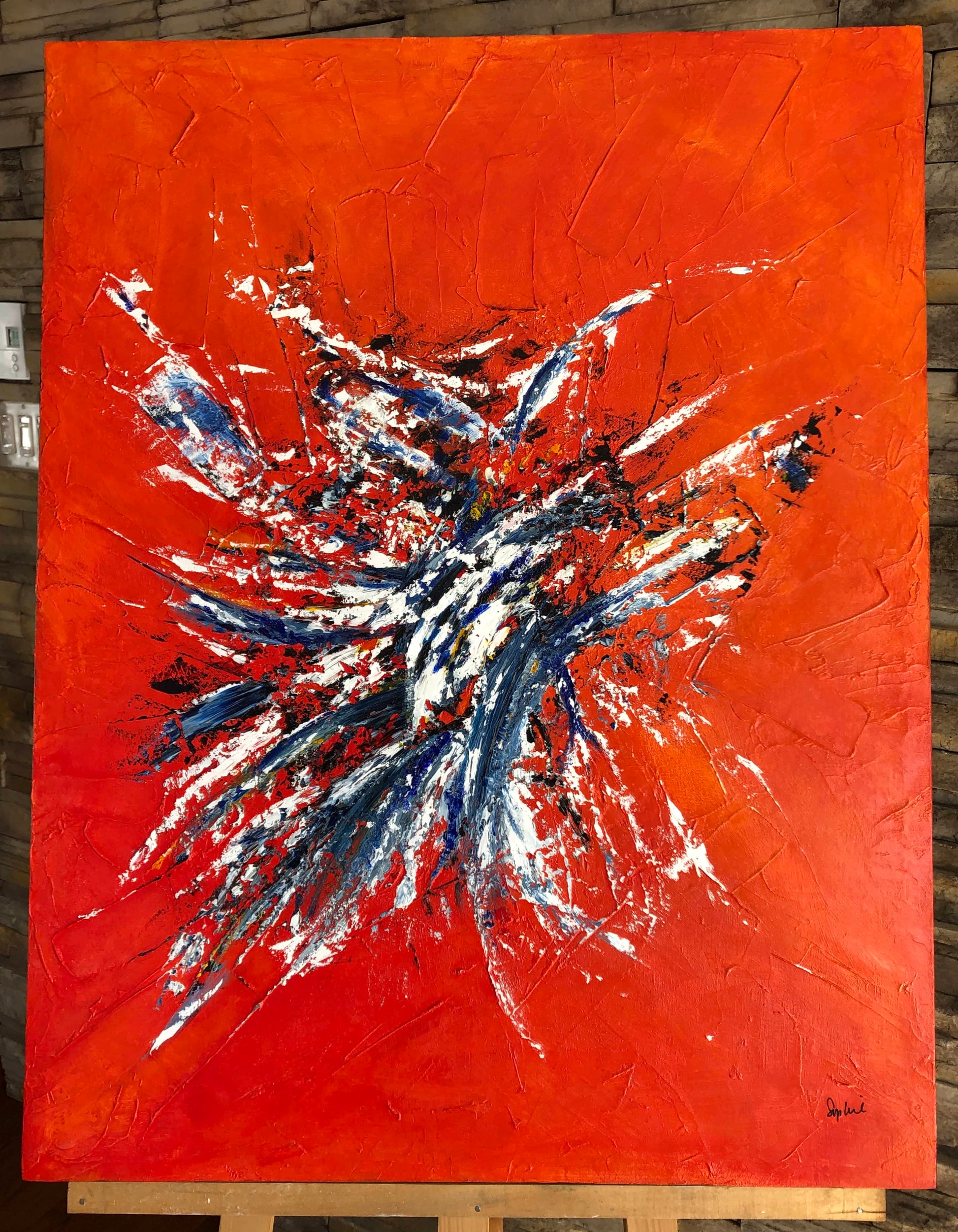 toile festif sur un chevalet