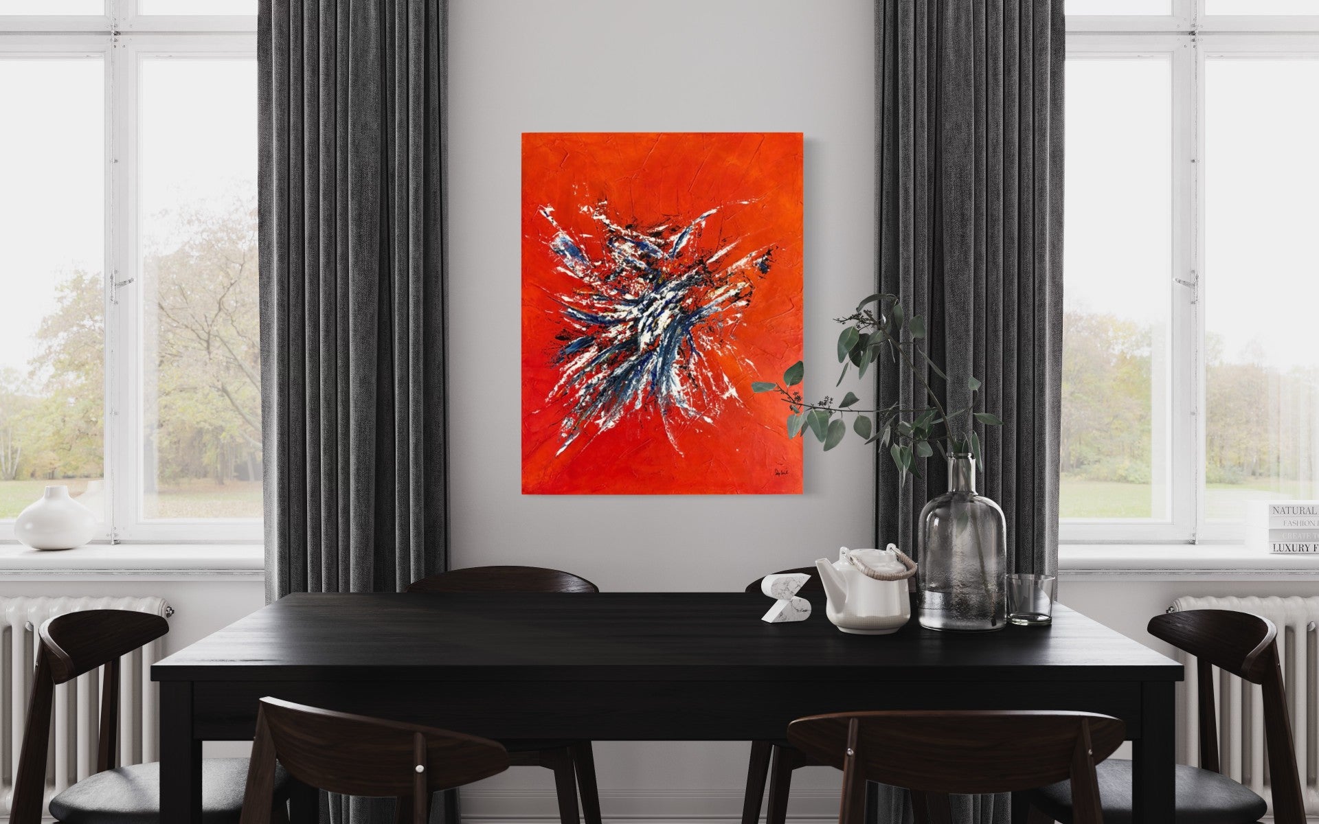 toile festif dans une salle à manger