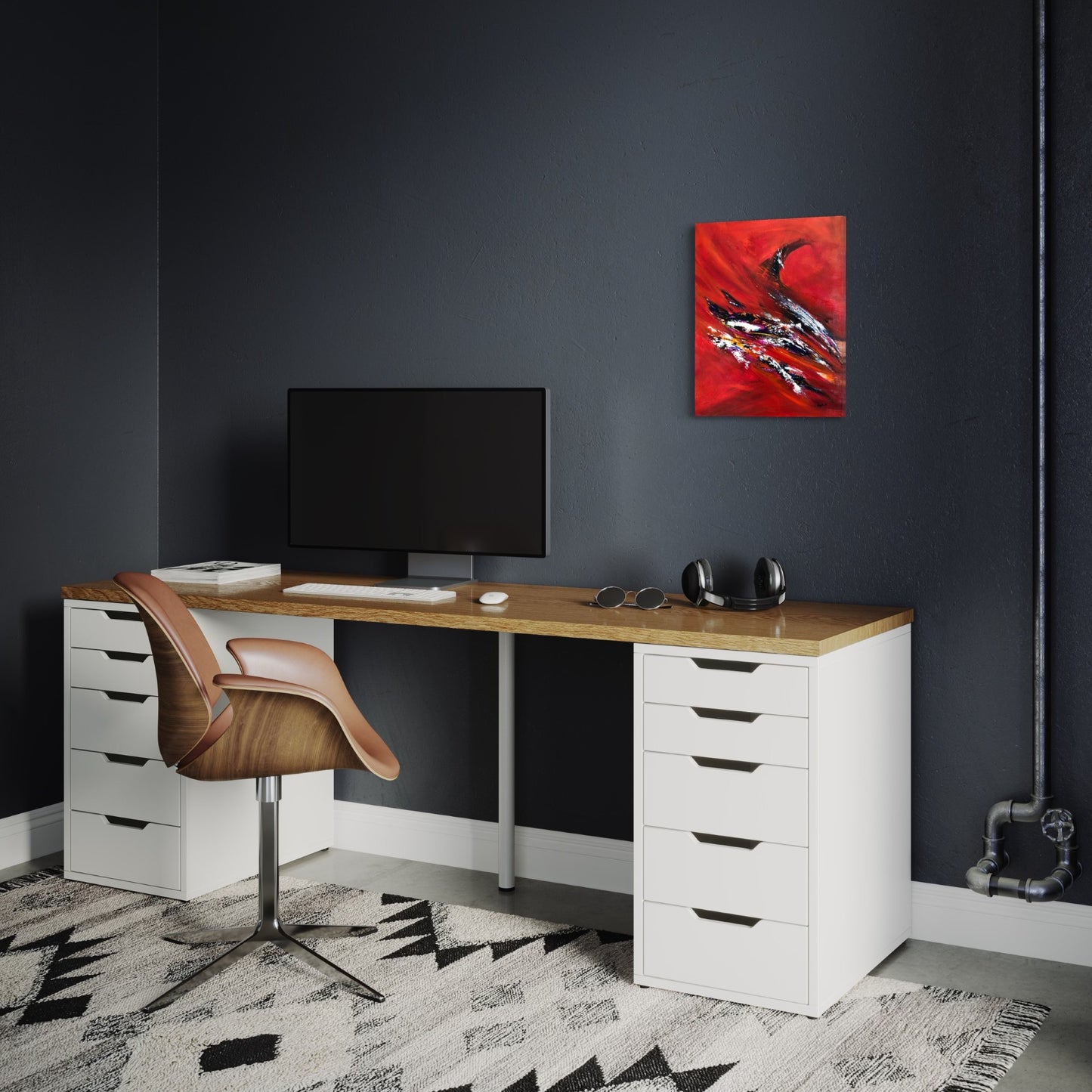 toile folie passagère dans un bureau