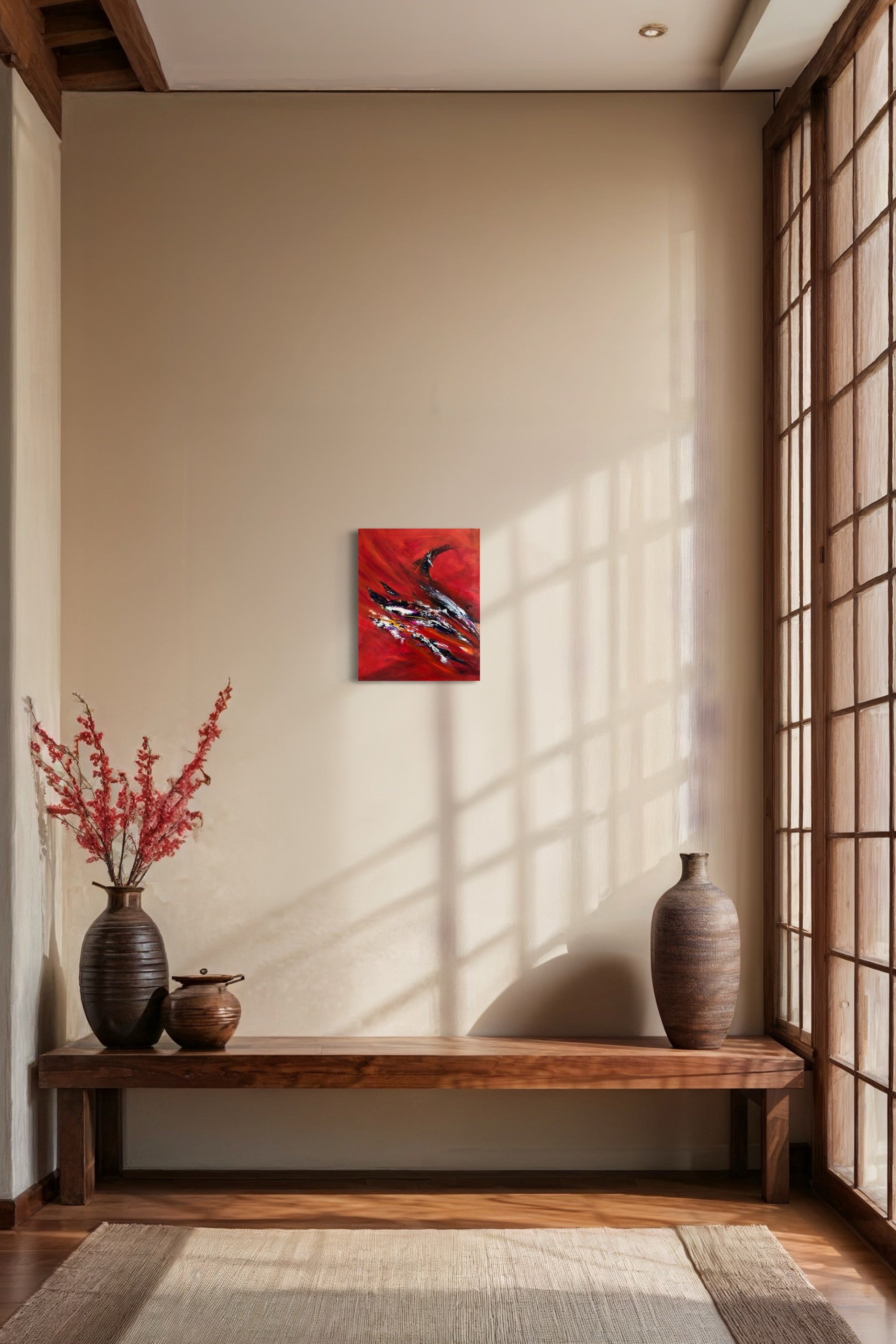 toile folie passagère dans une entrée