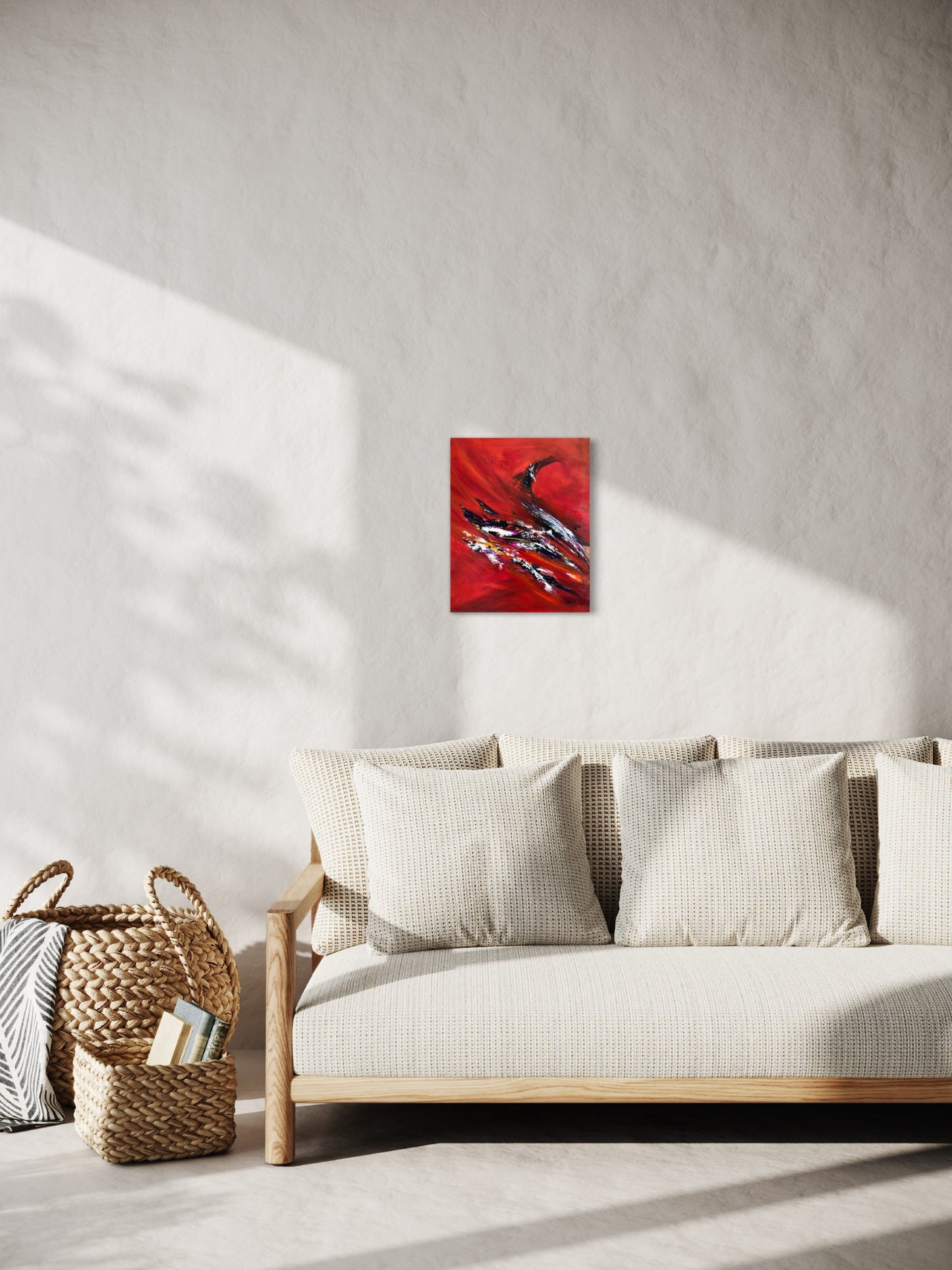 toile folie passagère dans un salon