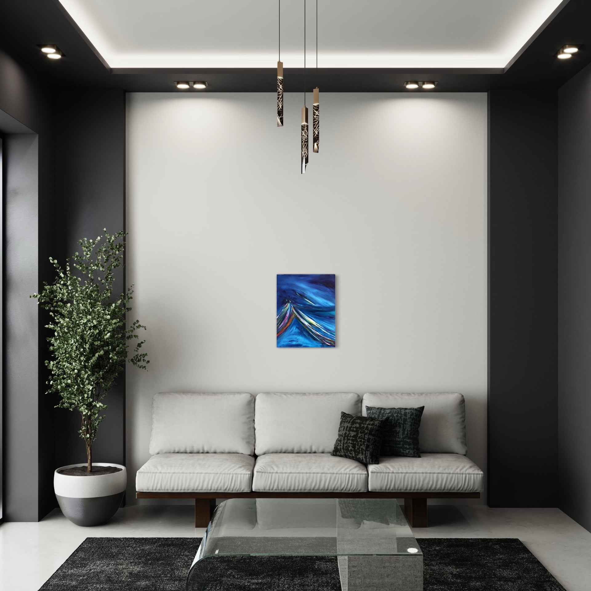 toile haute voltige dans un salon