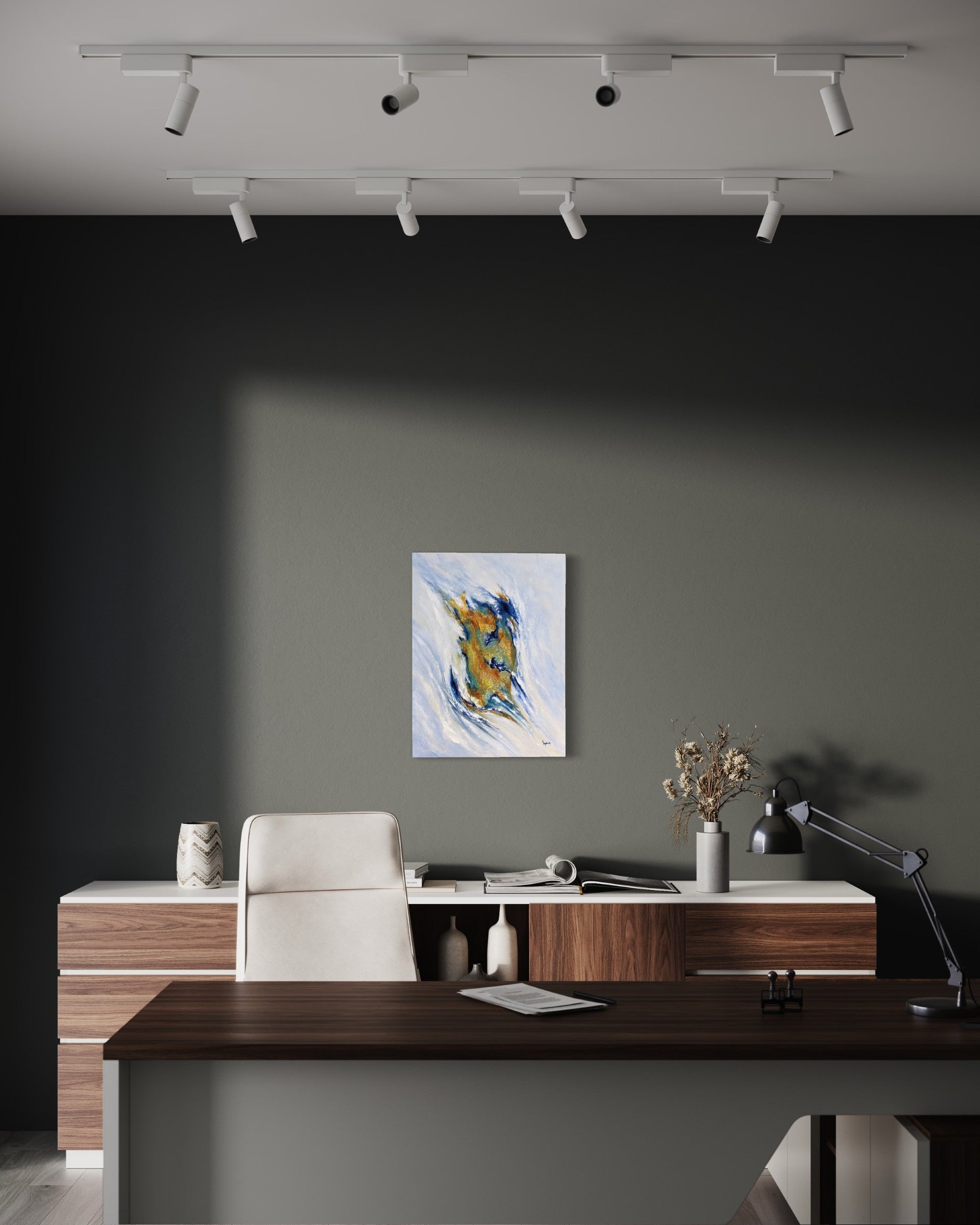 toile île de beauté dans un bureau