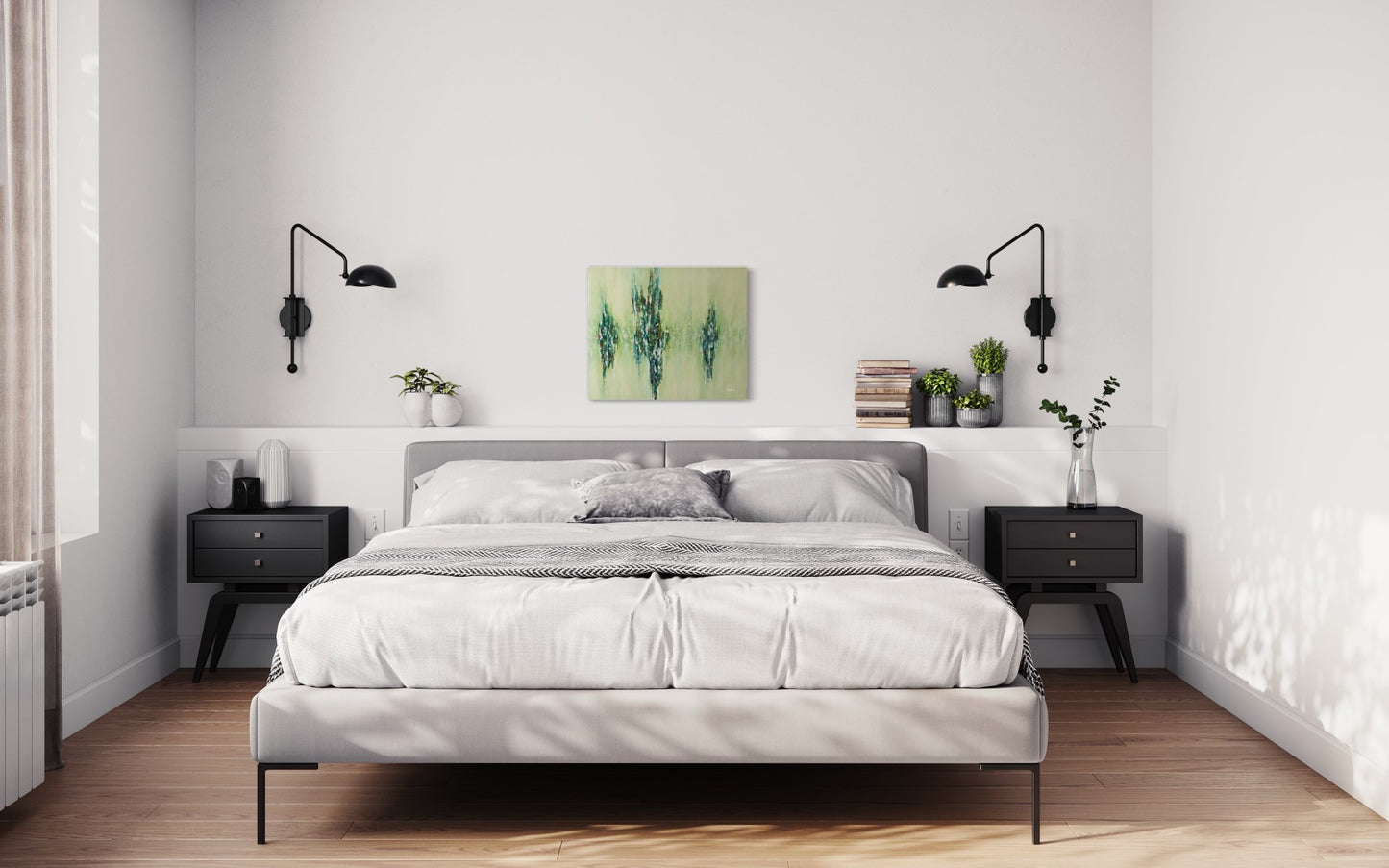 toile joyaux de lumière dans une chambre à coucher