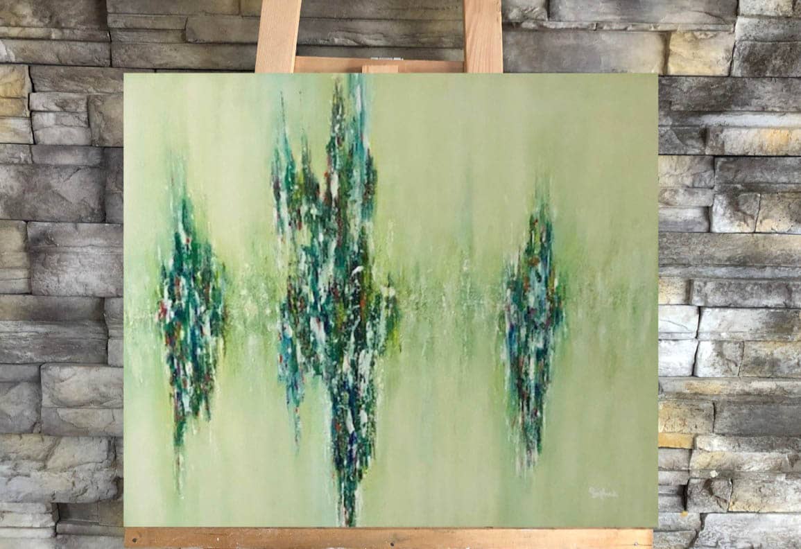 toile joyaux de lumière sur un chevalet