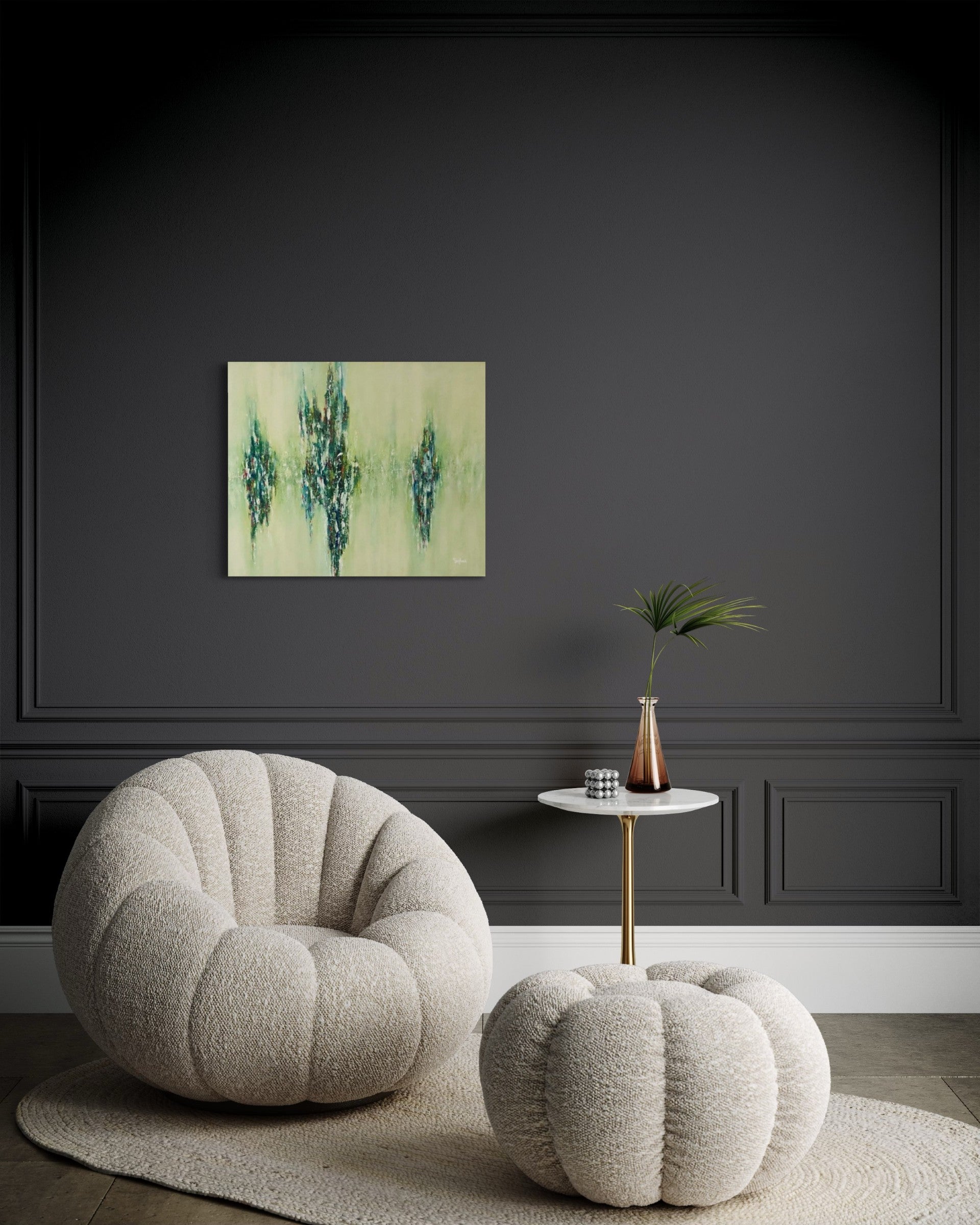 toile joyaux de lumière dans un coin détente