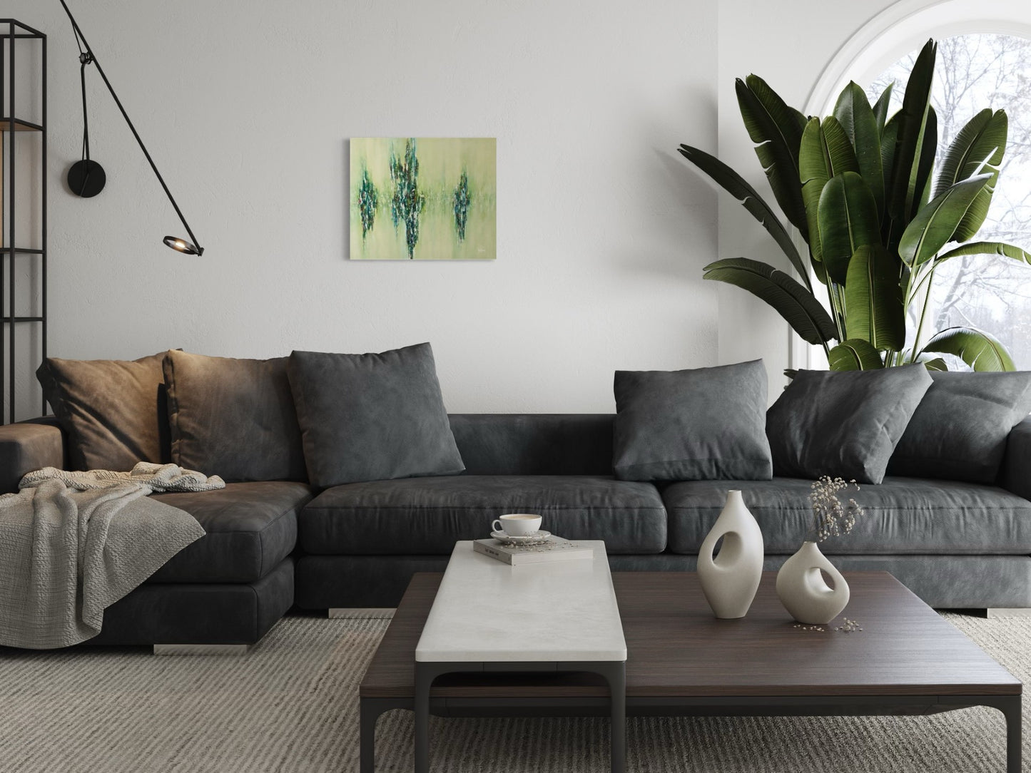 toile joyaux de lumière dans un salon