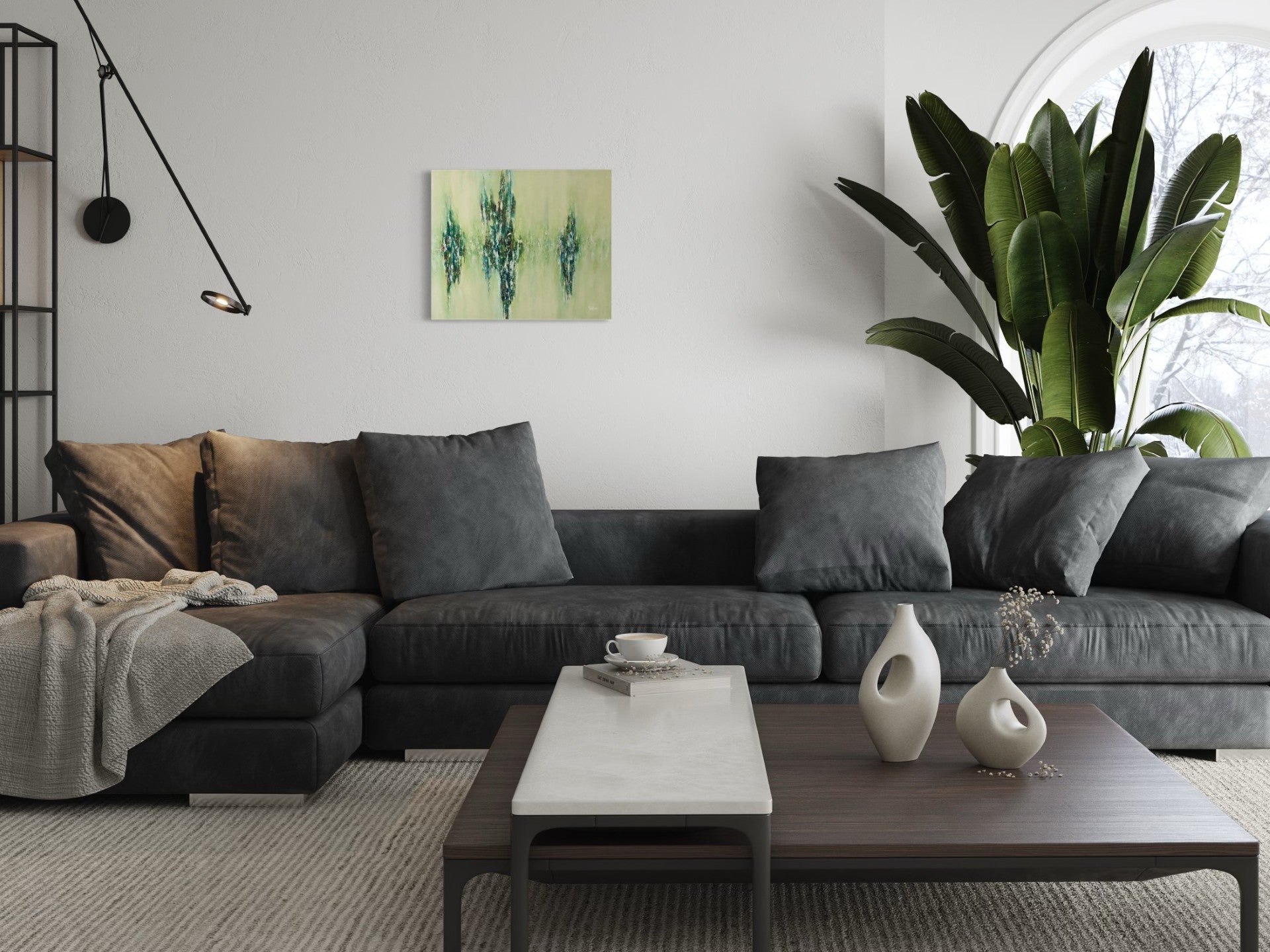 toile joyaux de lumière dans un salon