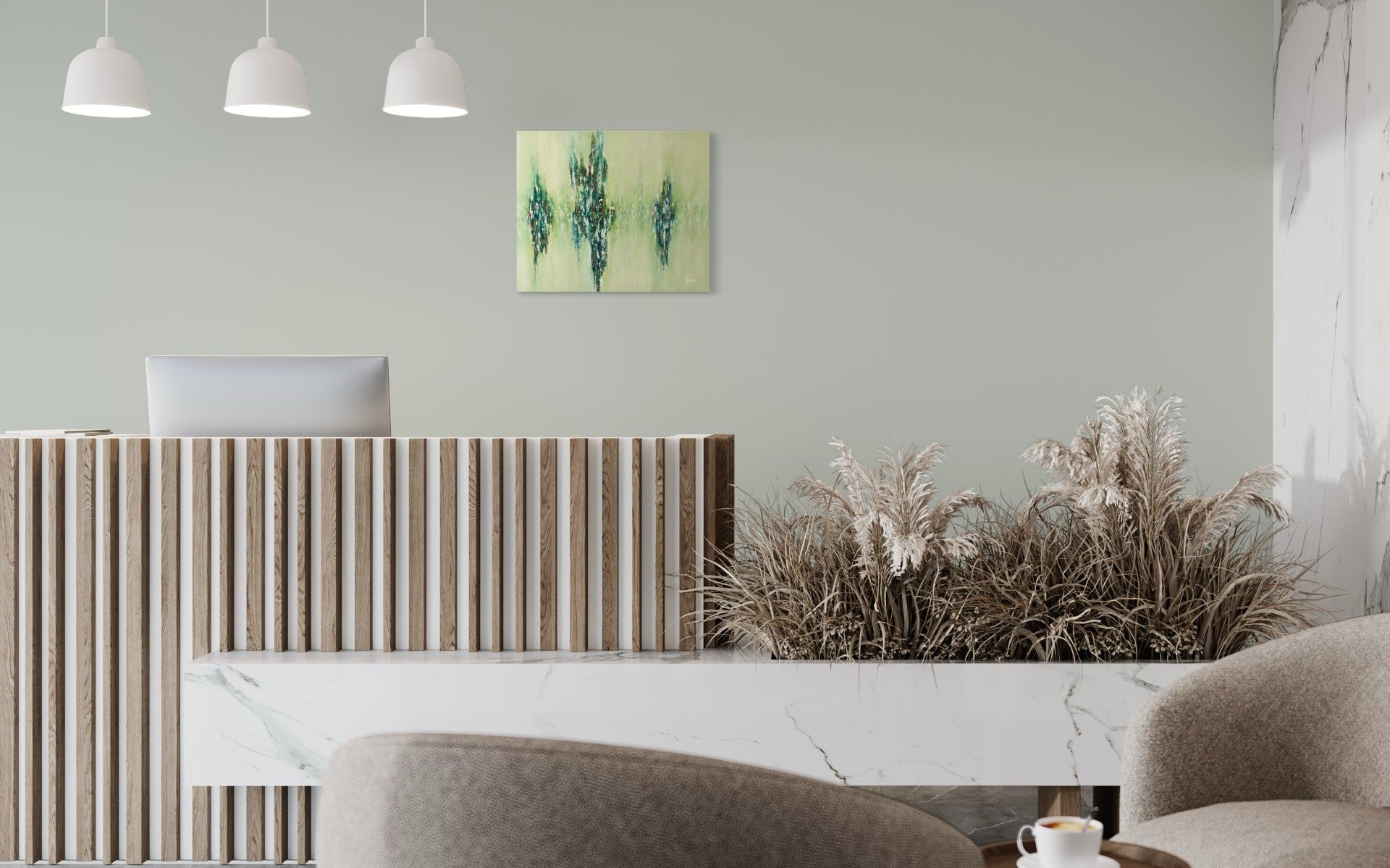 toile joyaux de lumière dans une salle d'attente