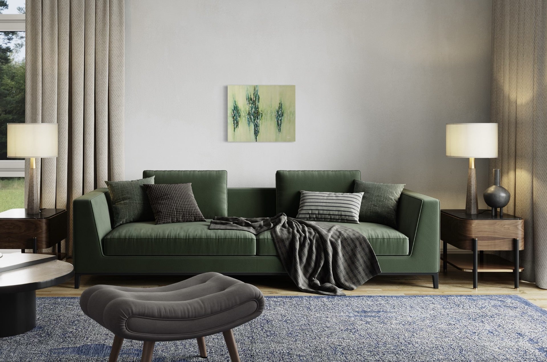 toile joyaux de lumière dans un salon