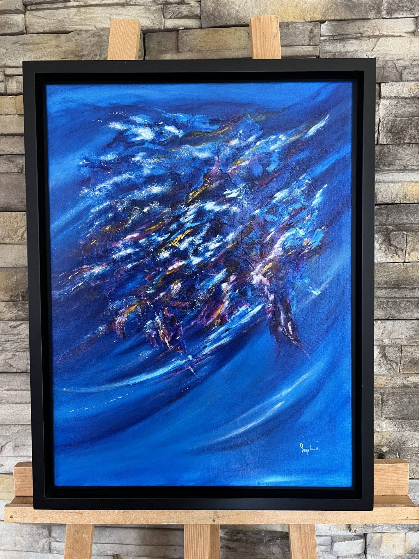 toile nébuleuse sur chevalet