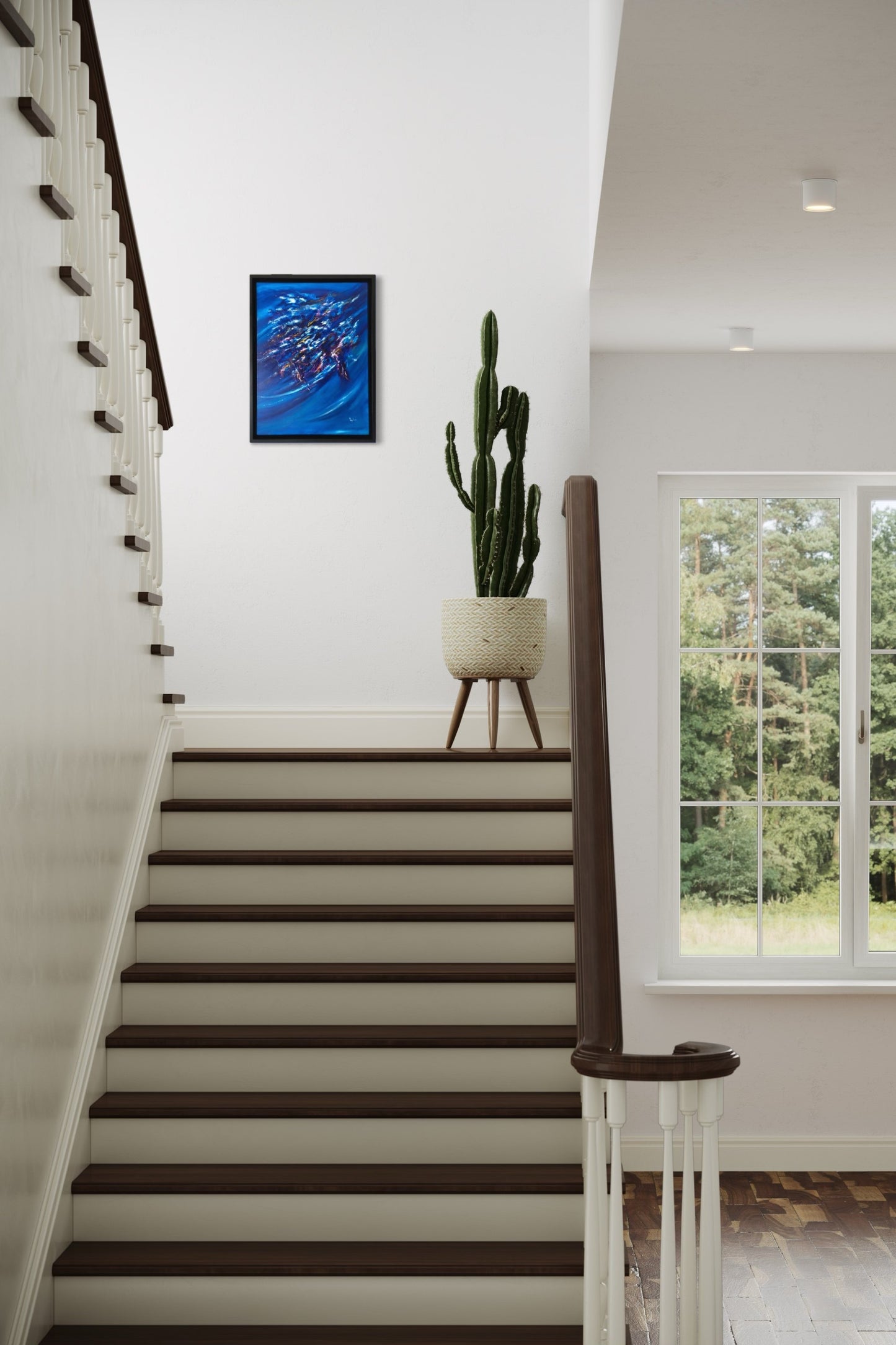 toile nébuleuse dans un escalier