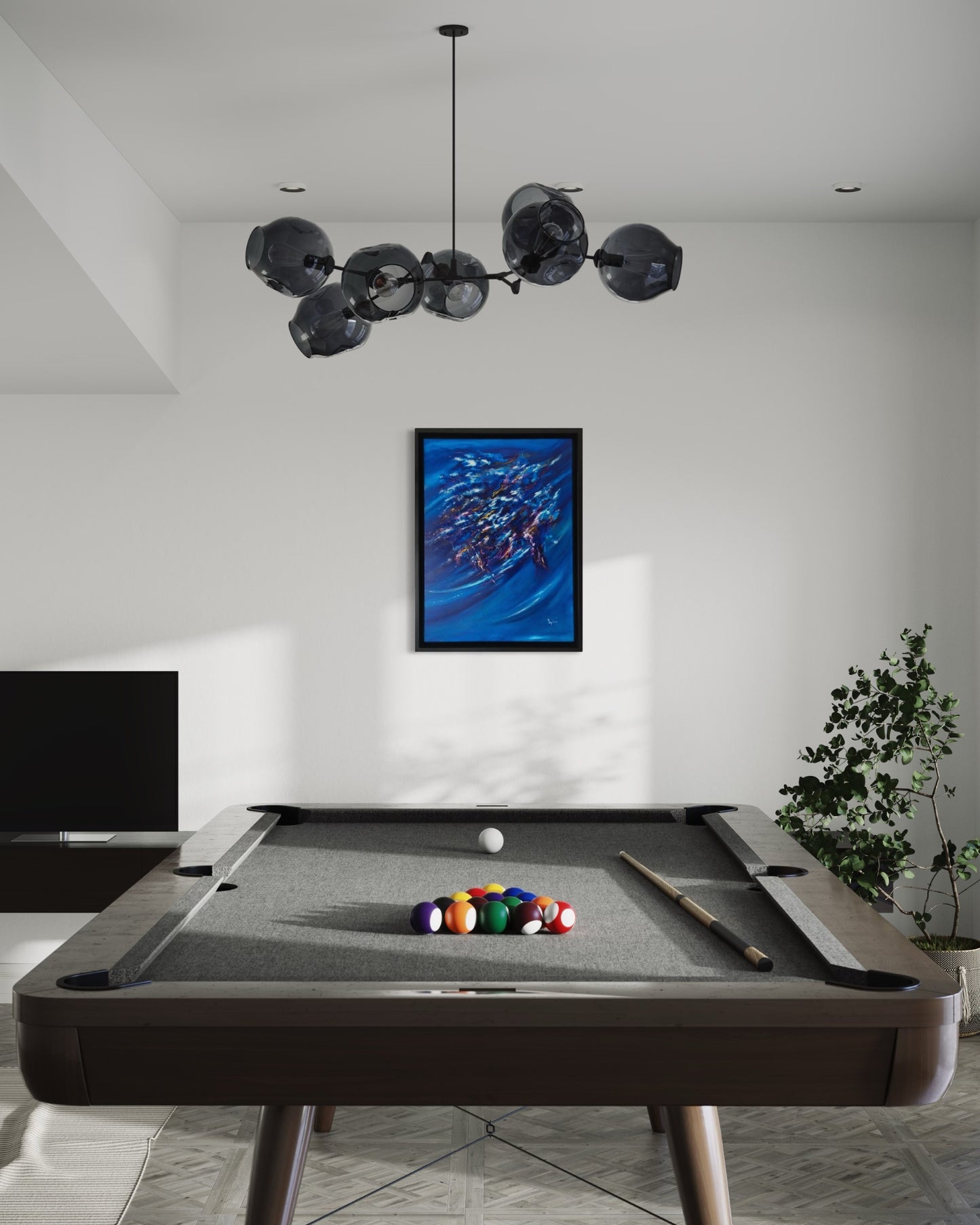 toile nébuleuse dans une salle de jeux