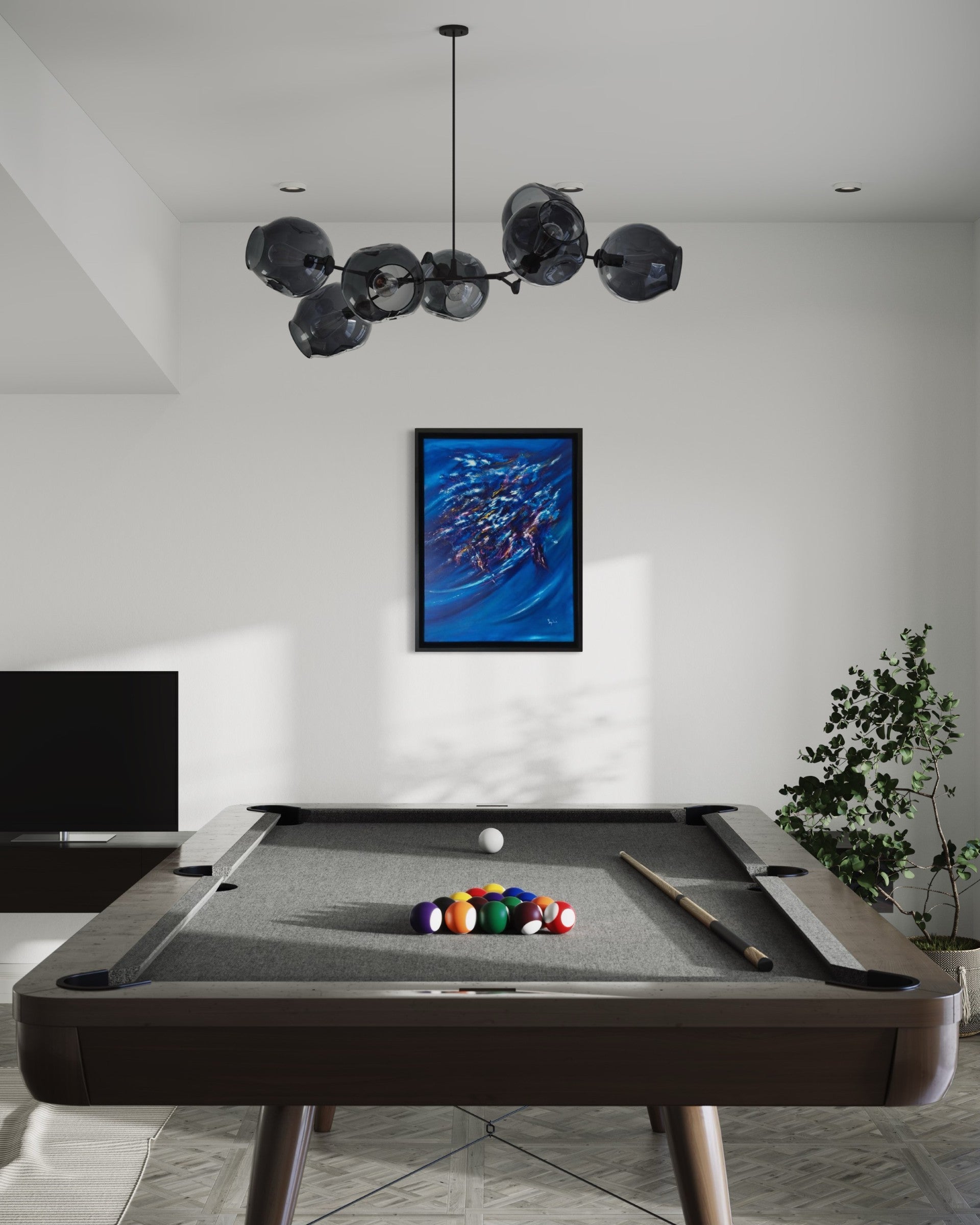 toile nébuleuse dans une salle de jeux