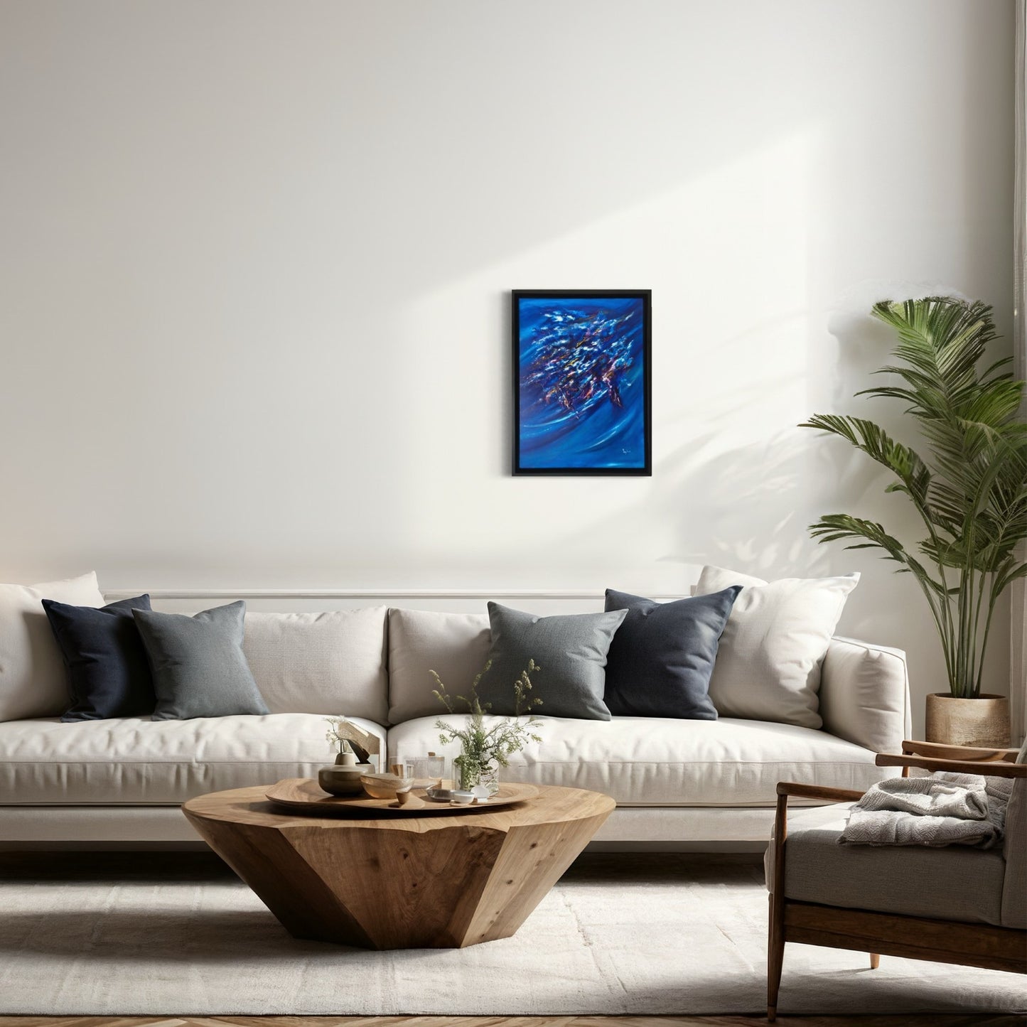 toile nébuleuse dans un salon