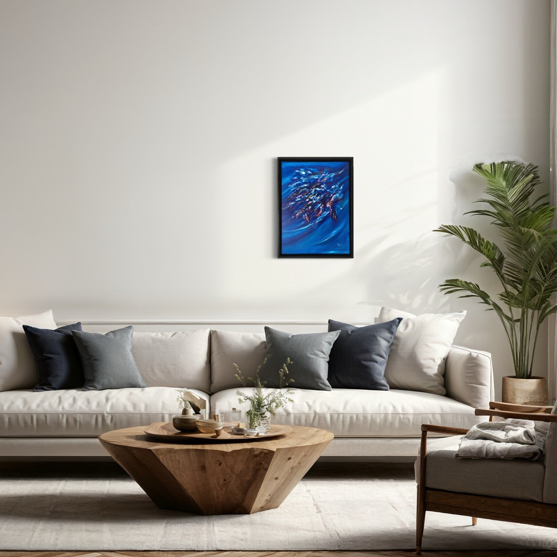 toile nébuleuse dans un salon