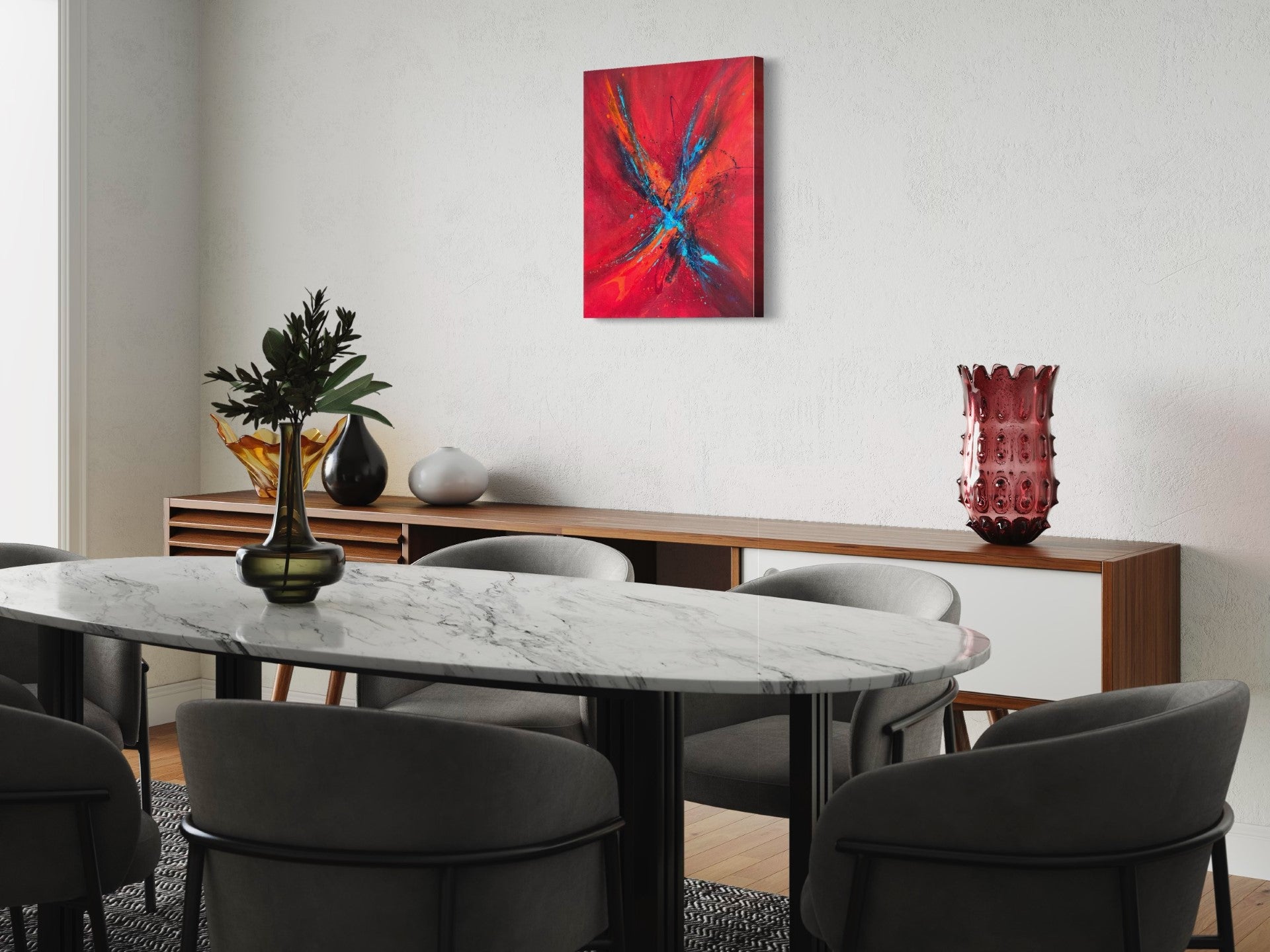 toile on fait la fête dans salle à manger