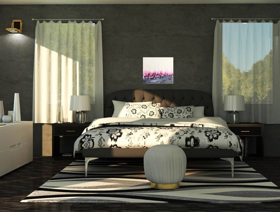 toile rubis éclatants chambre à coucher