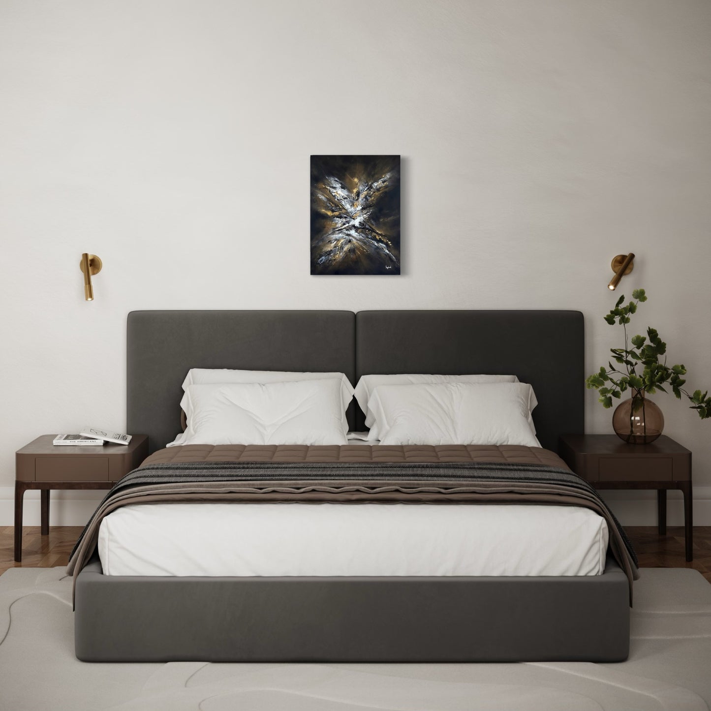 toile sortir de l'ombre dans une chambre à coucher