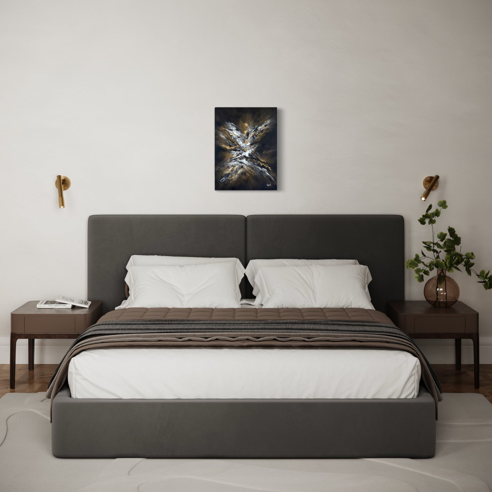 toile sortir de l'ombre dans une chambre à coucher