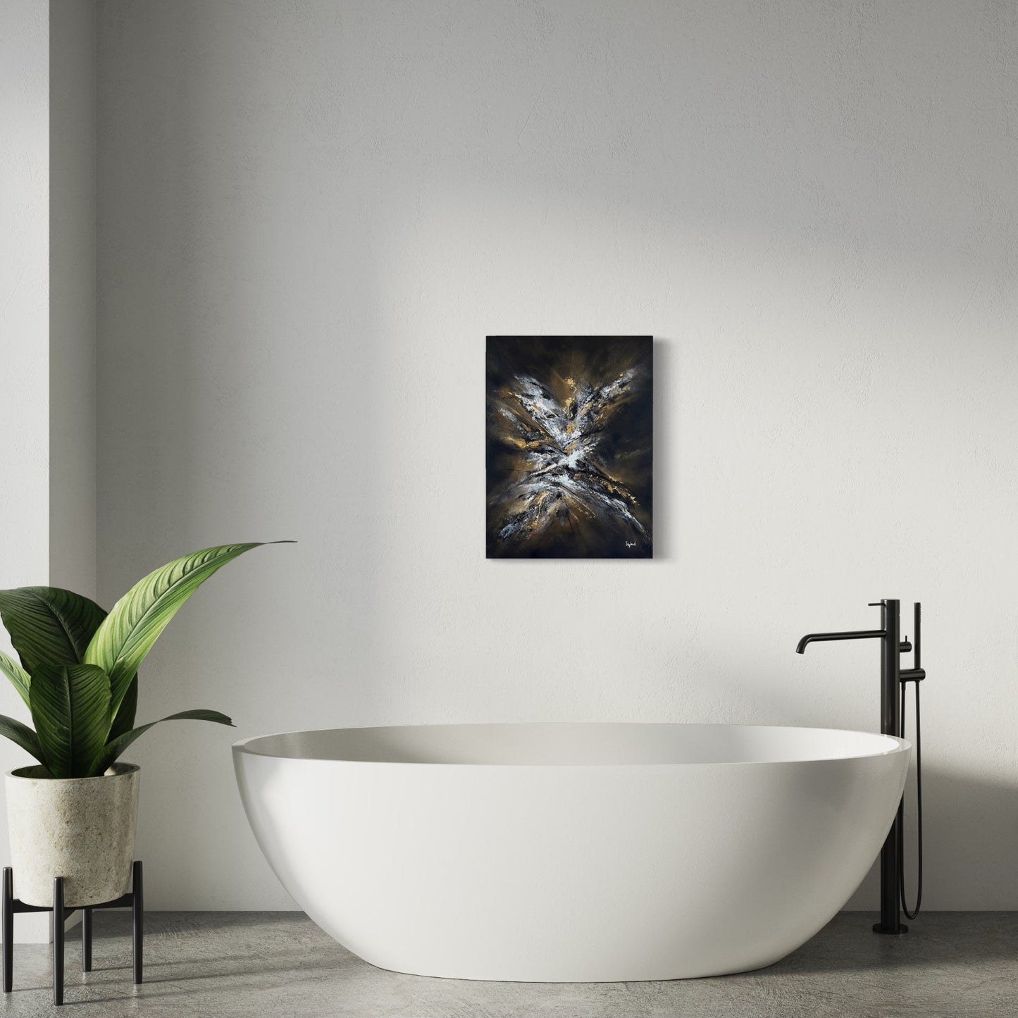 toile sortir de l'ombre dans une salle de bain