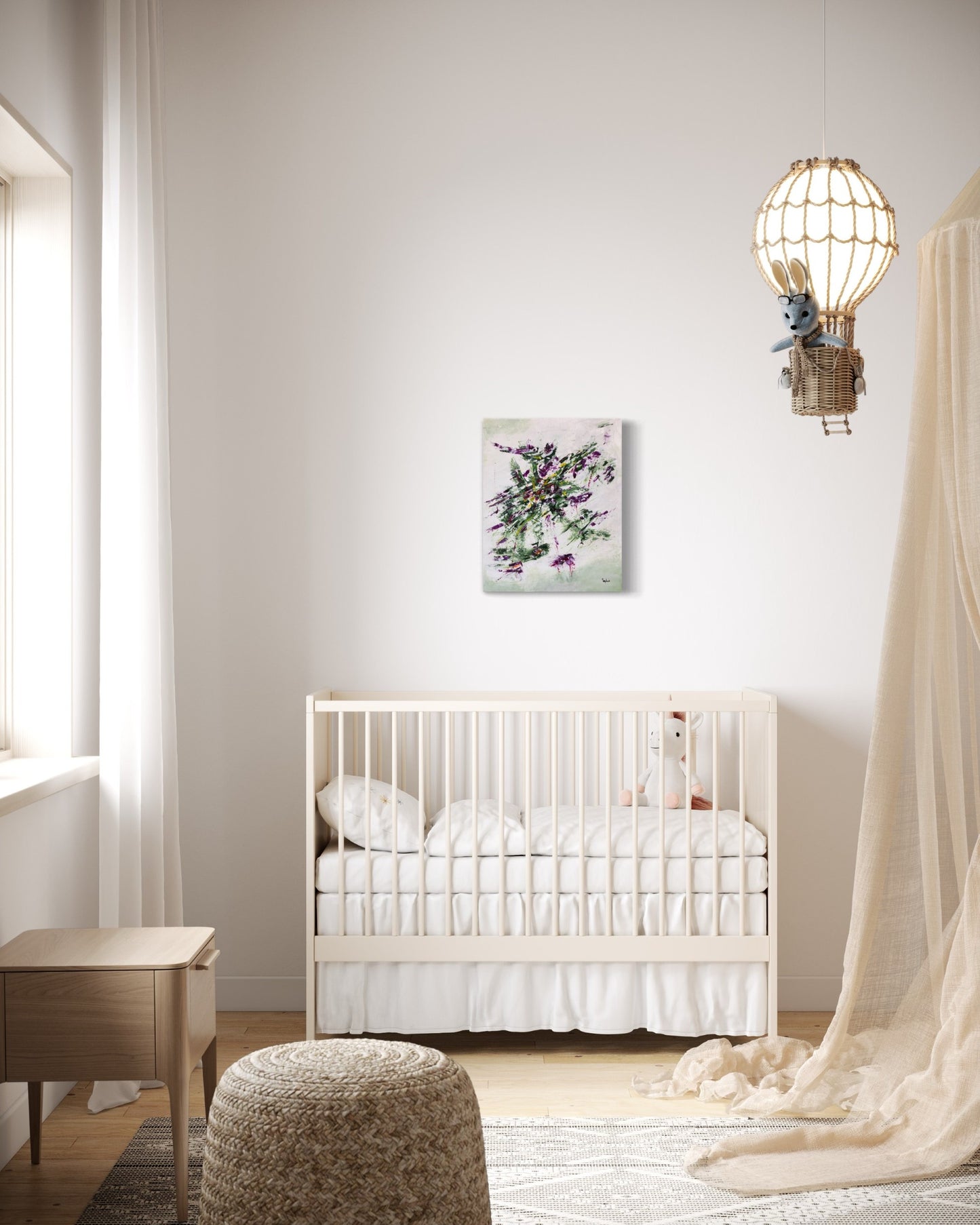 toile surprise dans une chambre d'enfant