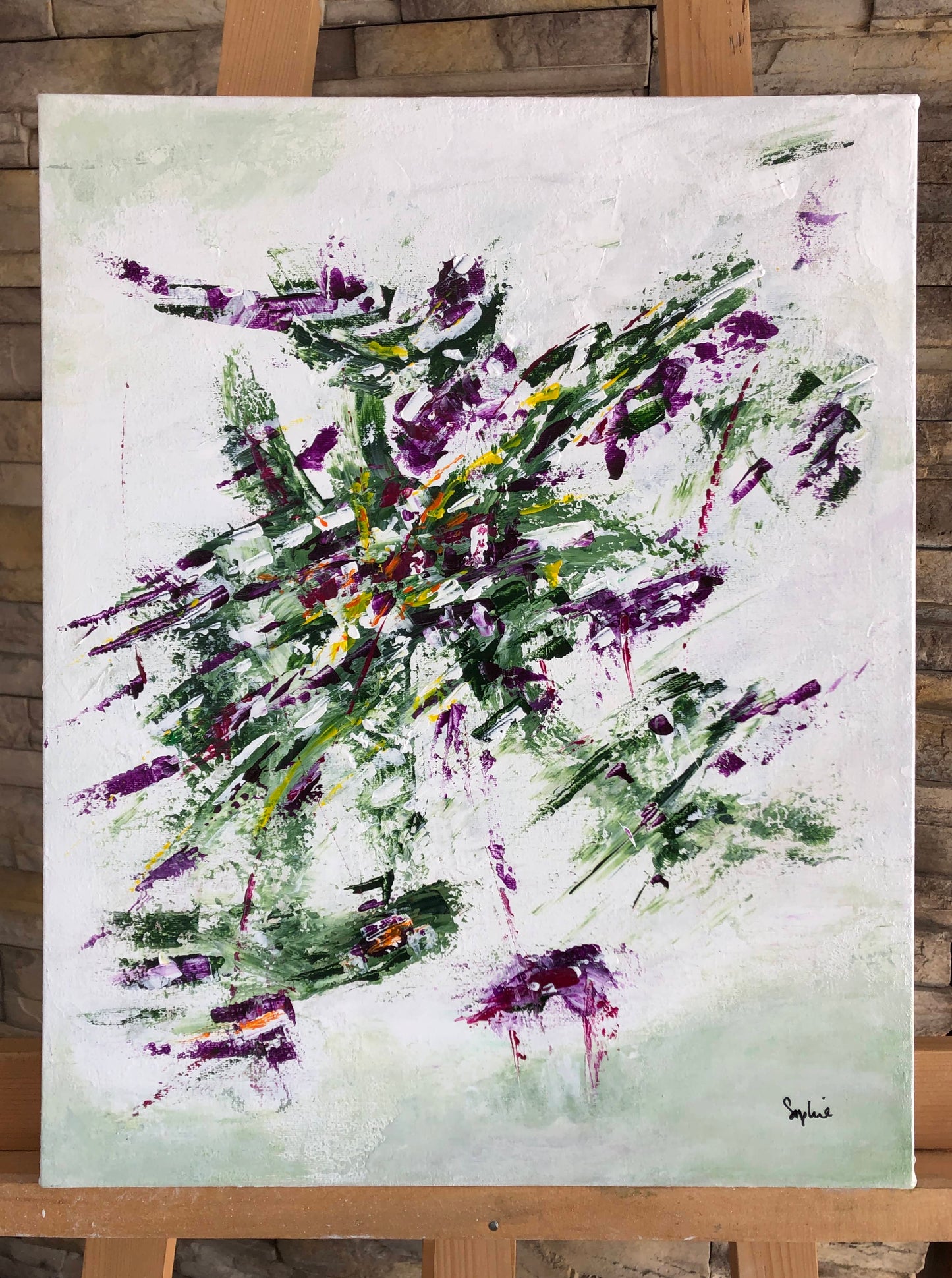 toile surprise sur chevalet