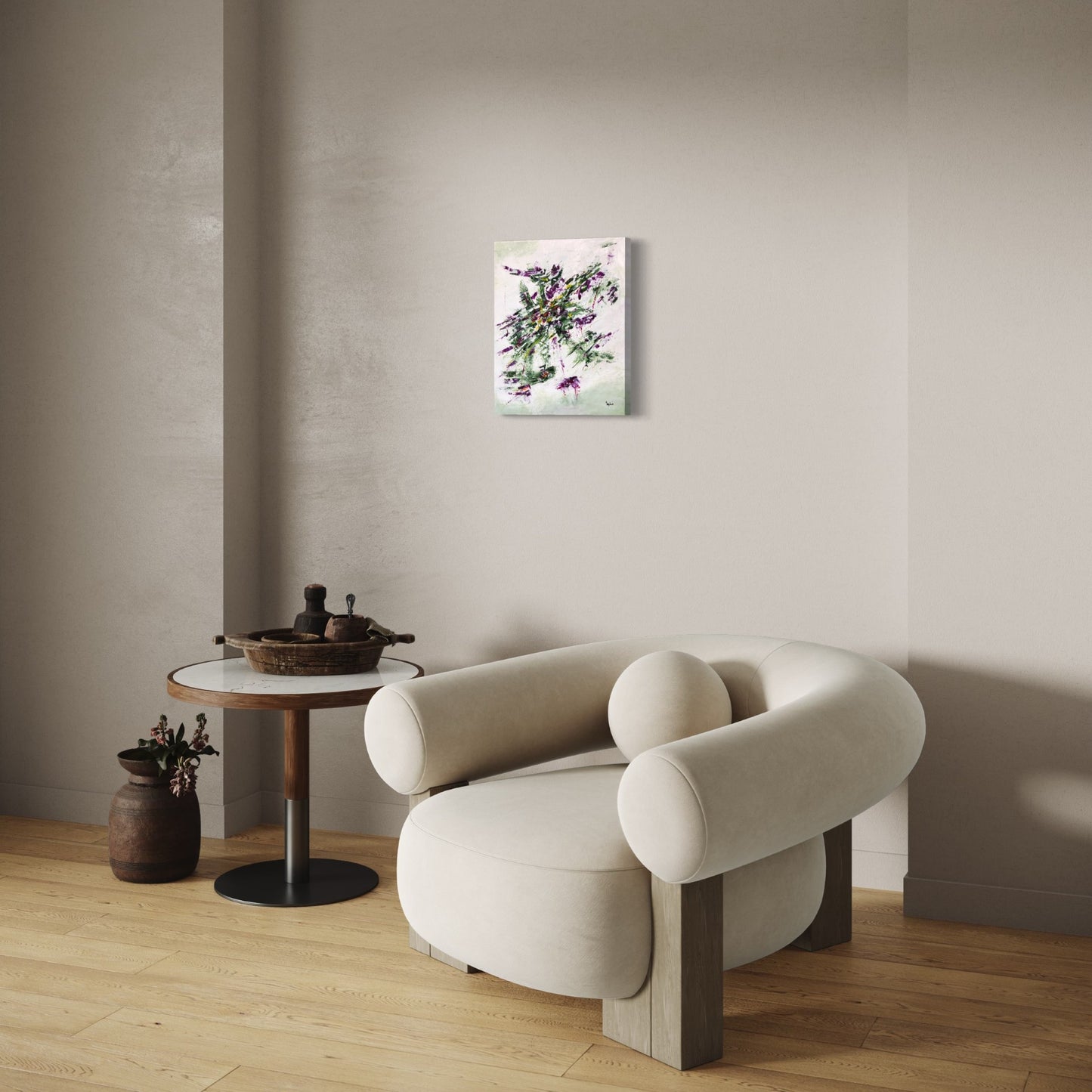 toile surprise dans un salon