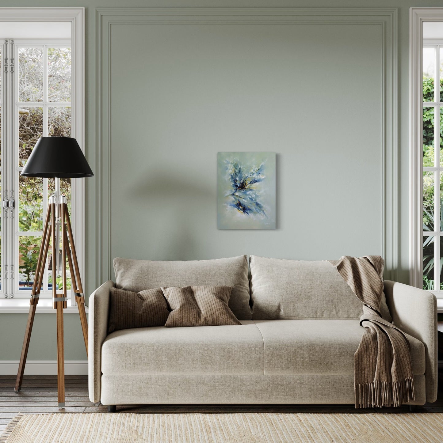 toile symbiose dans un salon