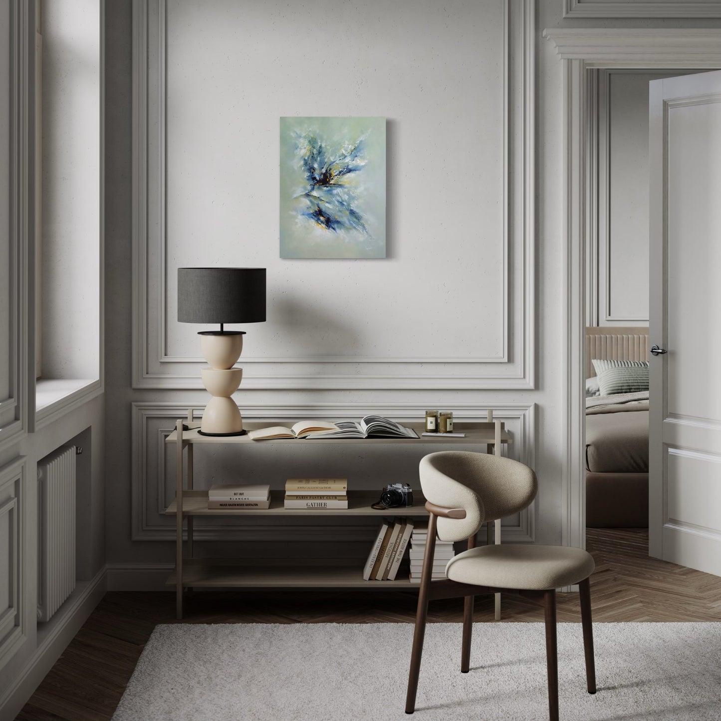 toile symbiose au dessus table console