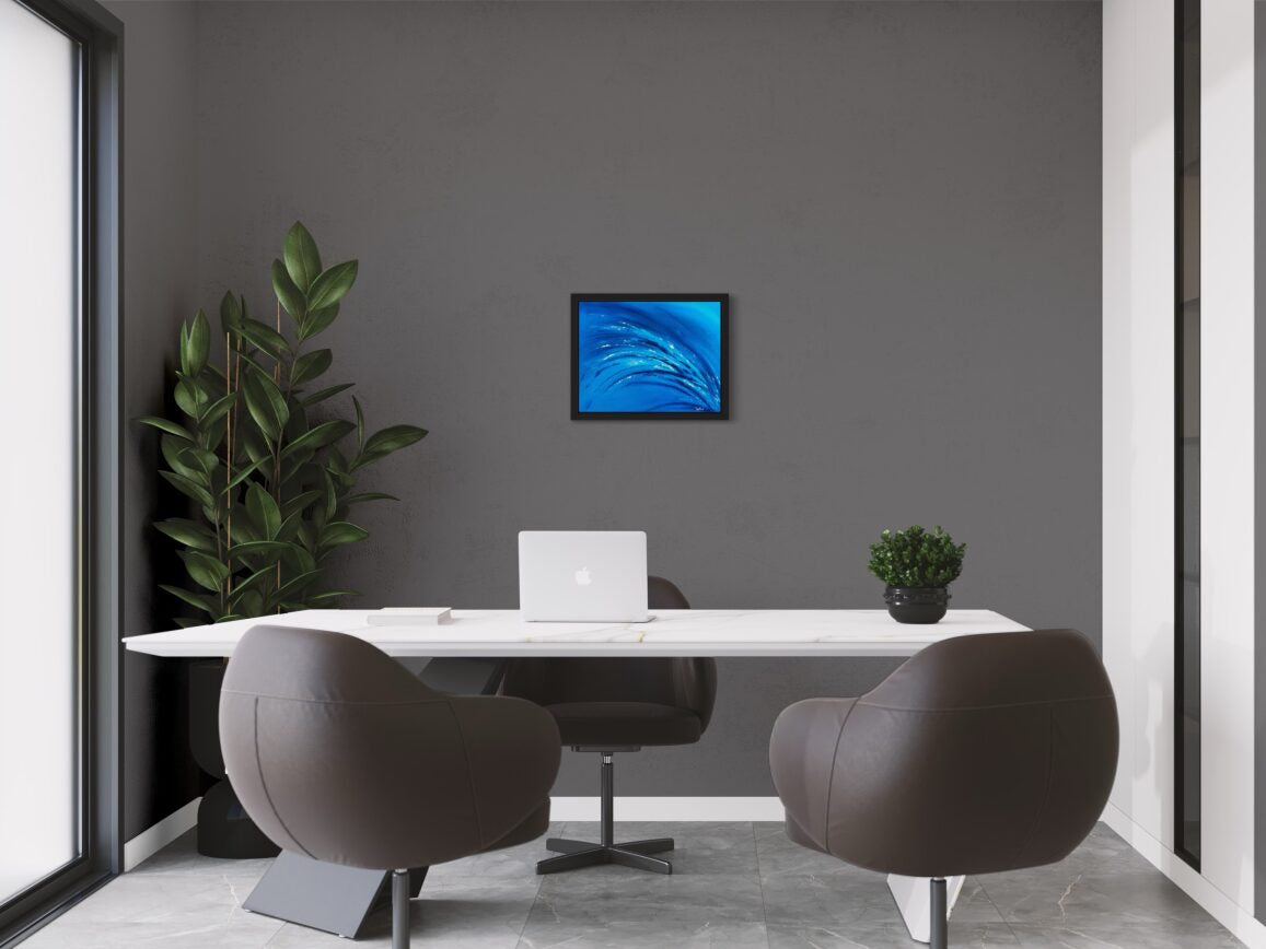 toile vague déferlante dans un bureau