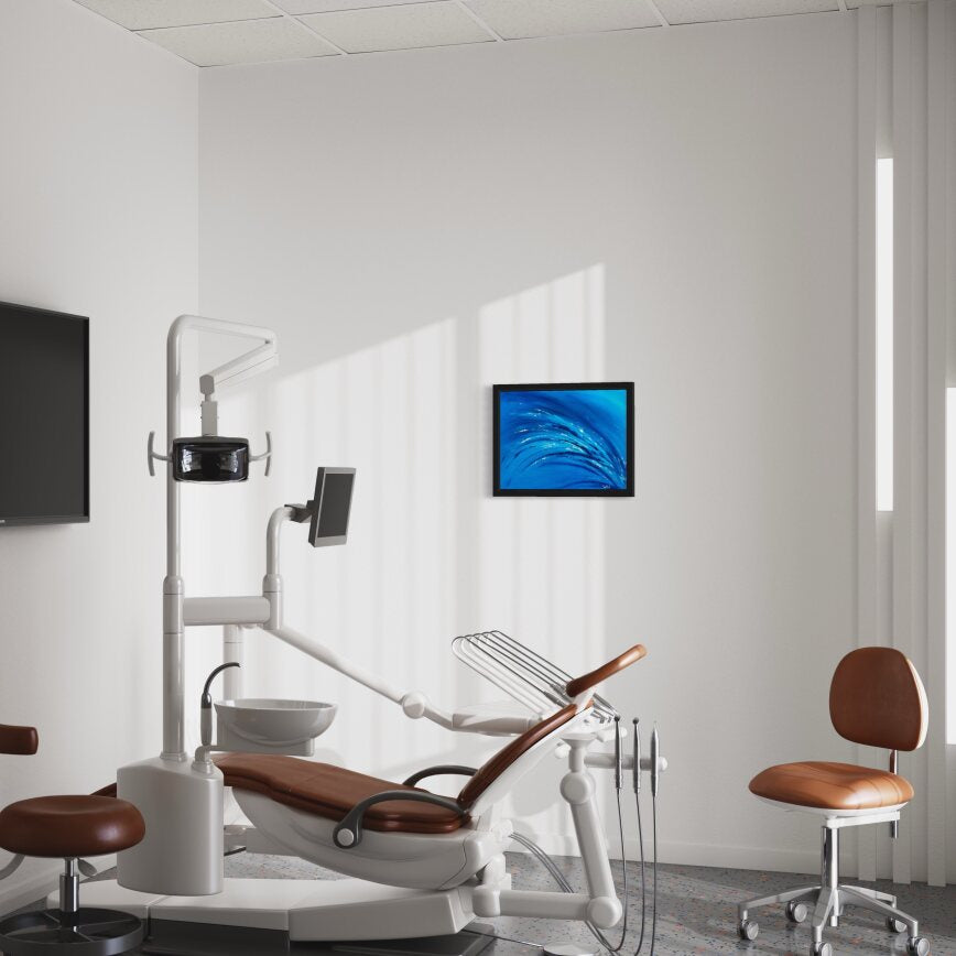 toile vague déferlante dans un cabinet de dentiste